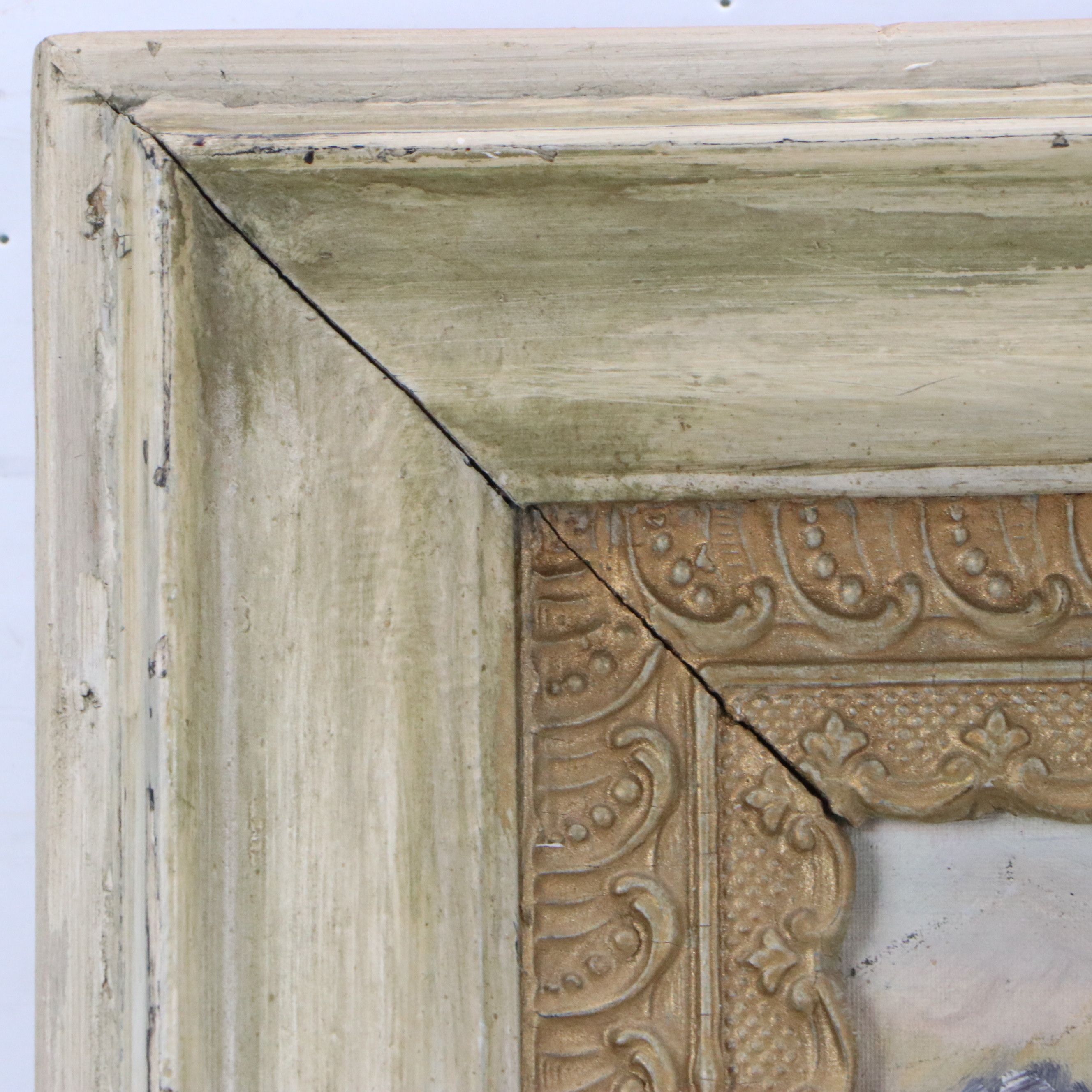 B. Hegman Oil Painting of Figures in Rural Scene