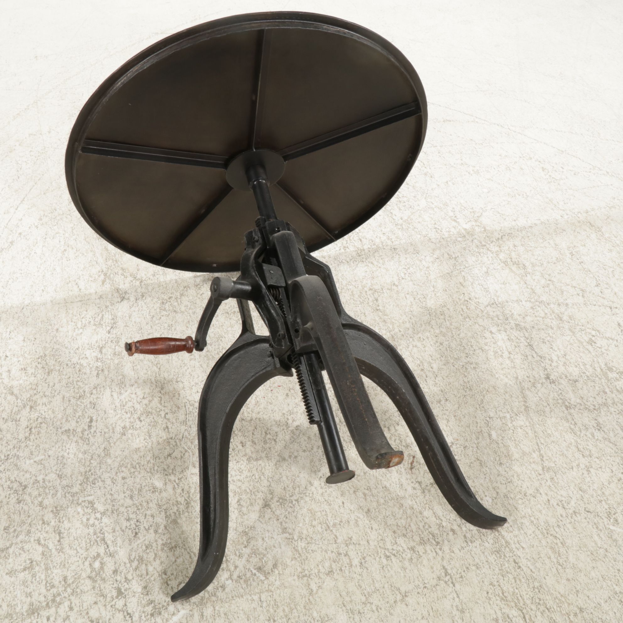 Industrial Style Metal Adjustable Round Bistro Table, 21st Century