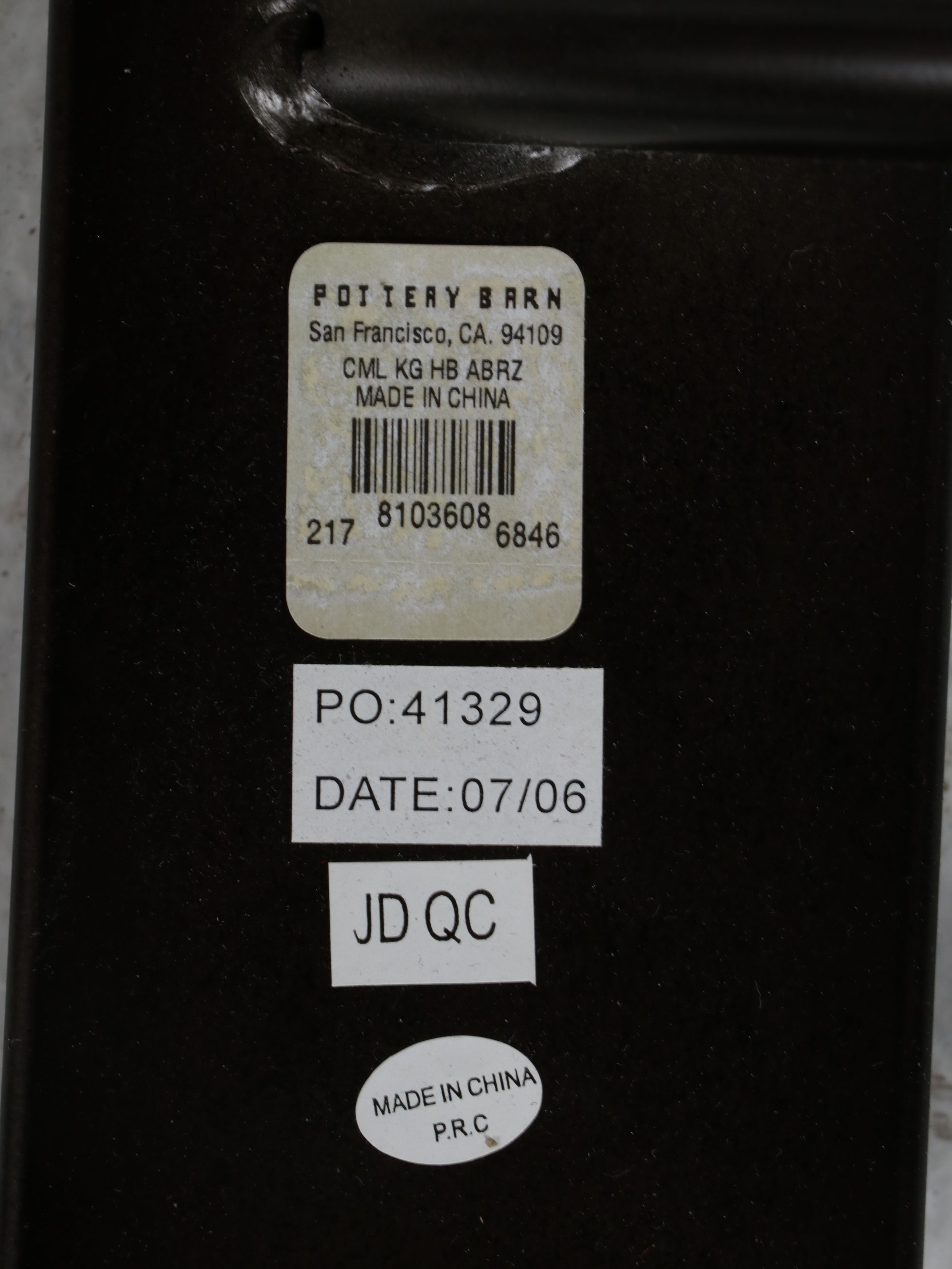 Pottery Barn "Camilla" French Country Style Metal King Bed Frame, 2006