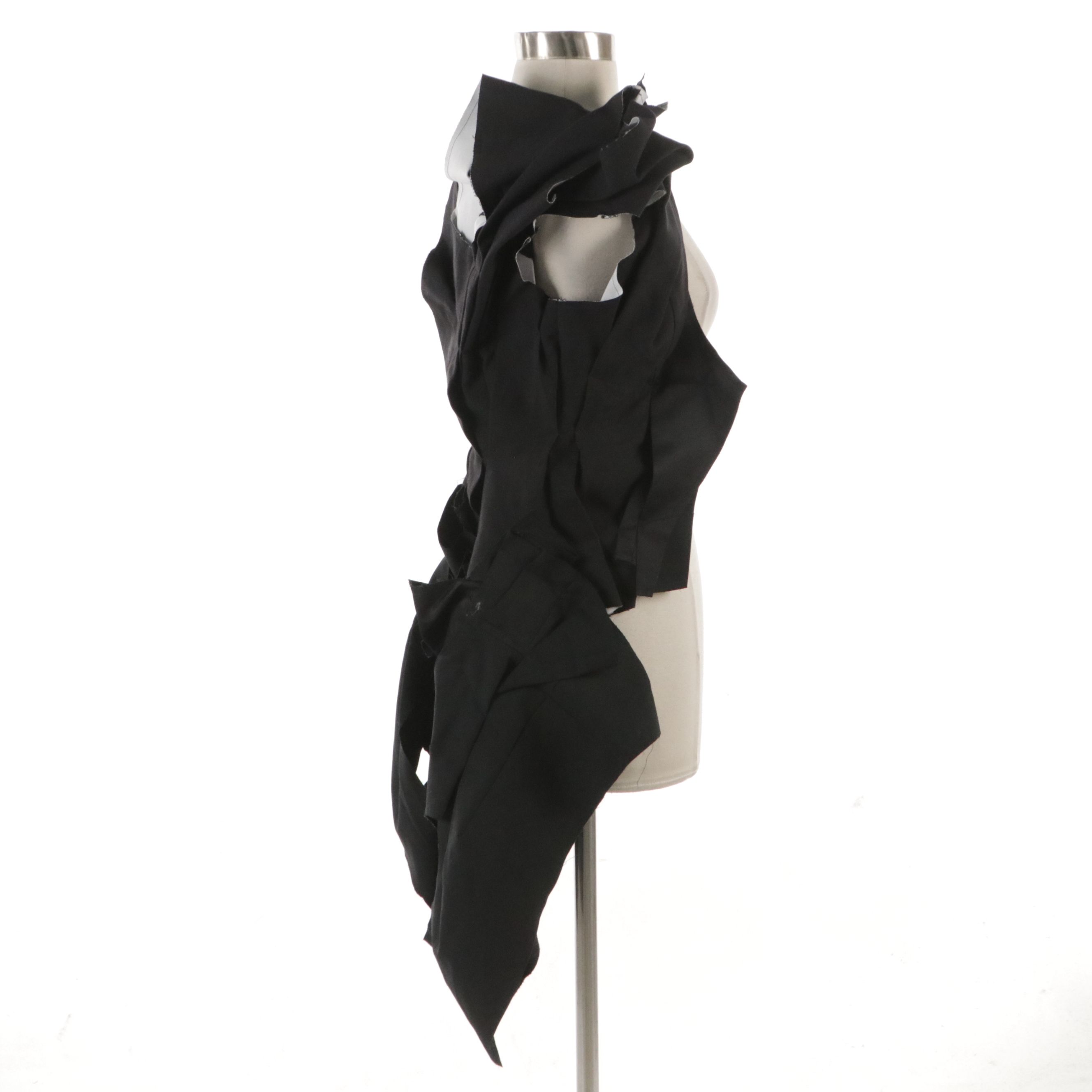 Comme des Garçons Black Linen, Cotton & Wool Blend Avante-Garde Jacket with Tag