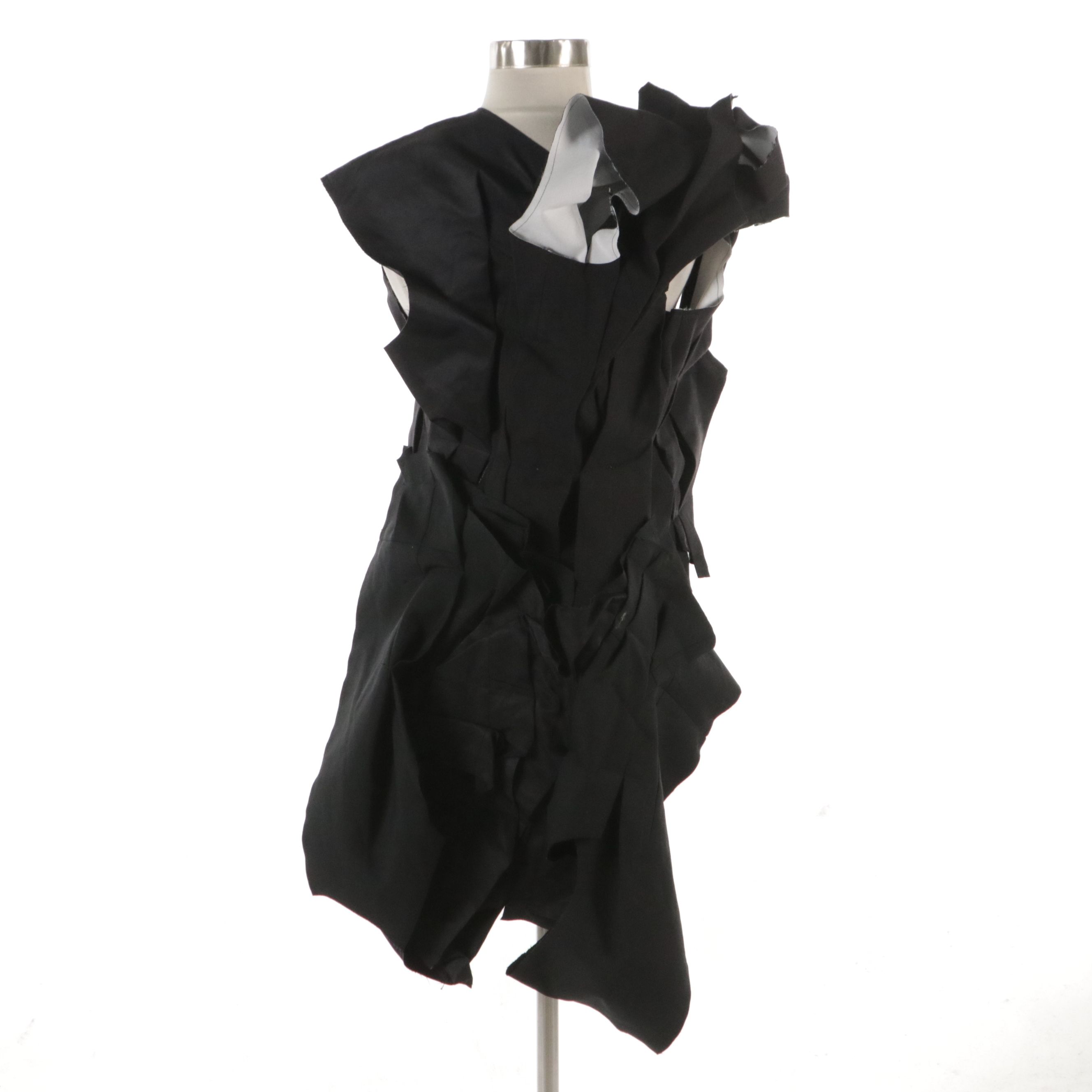 Comme des Garçons Black Linen, Cotton & Wool Blend Avante-Garde Jacket with Tag