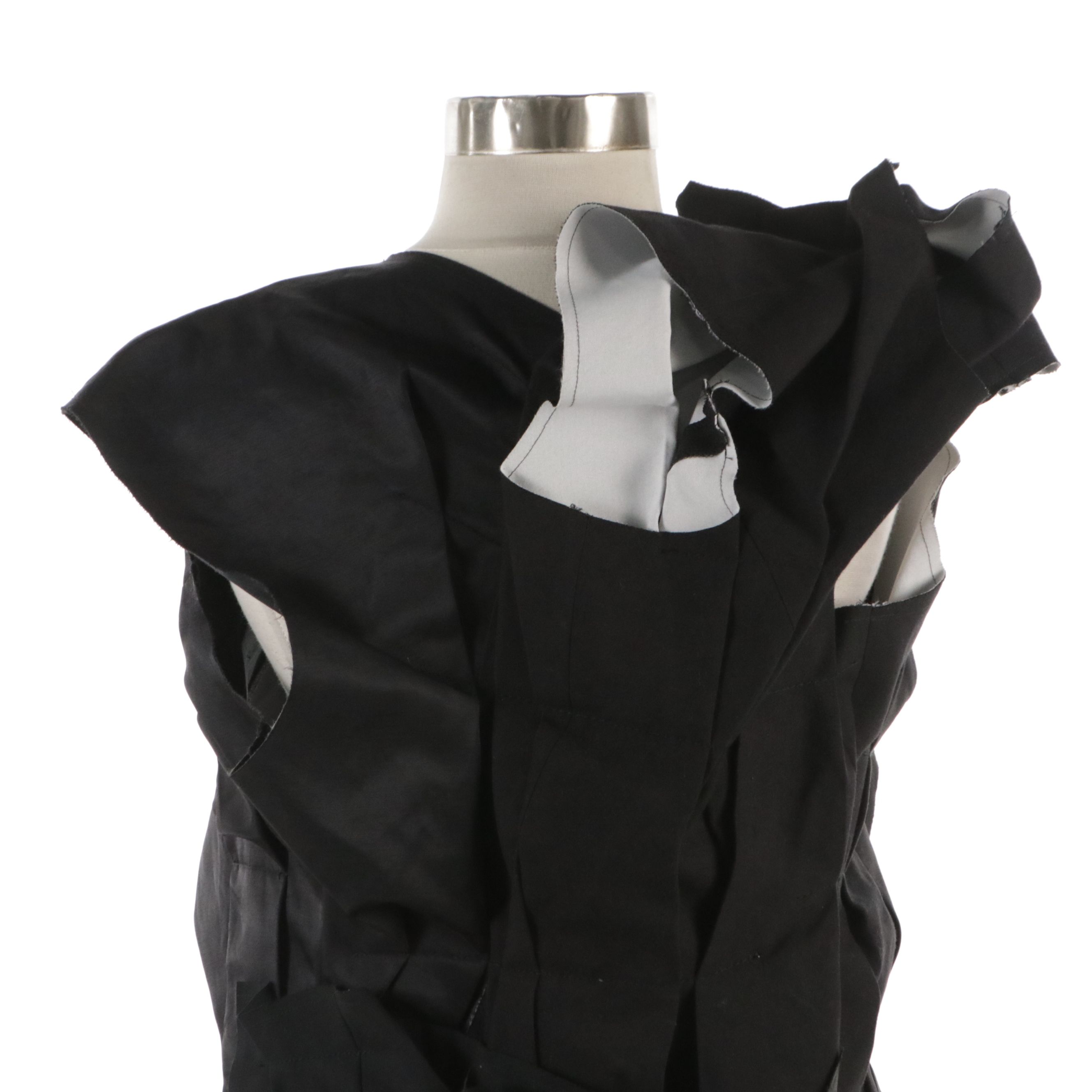 Comme des Garçons Black Linen, Cotton & Wool Blend Avante-Garde Jacket with Tag