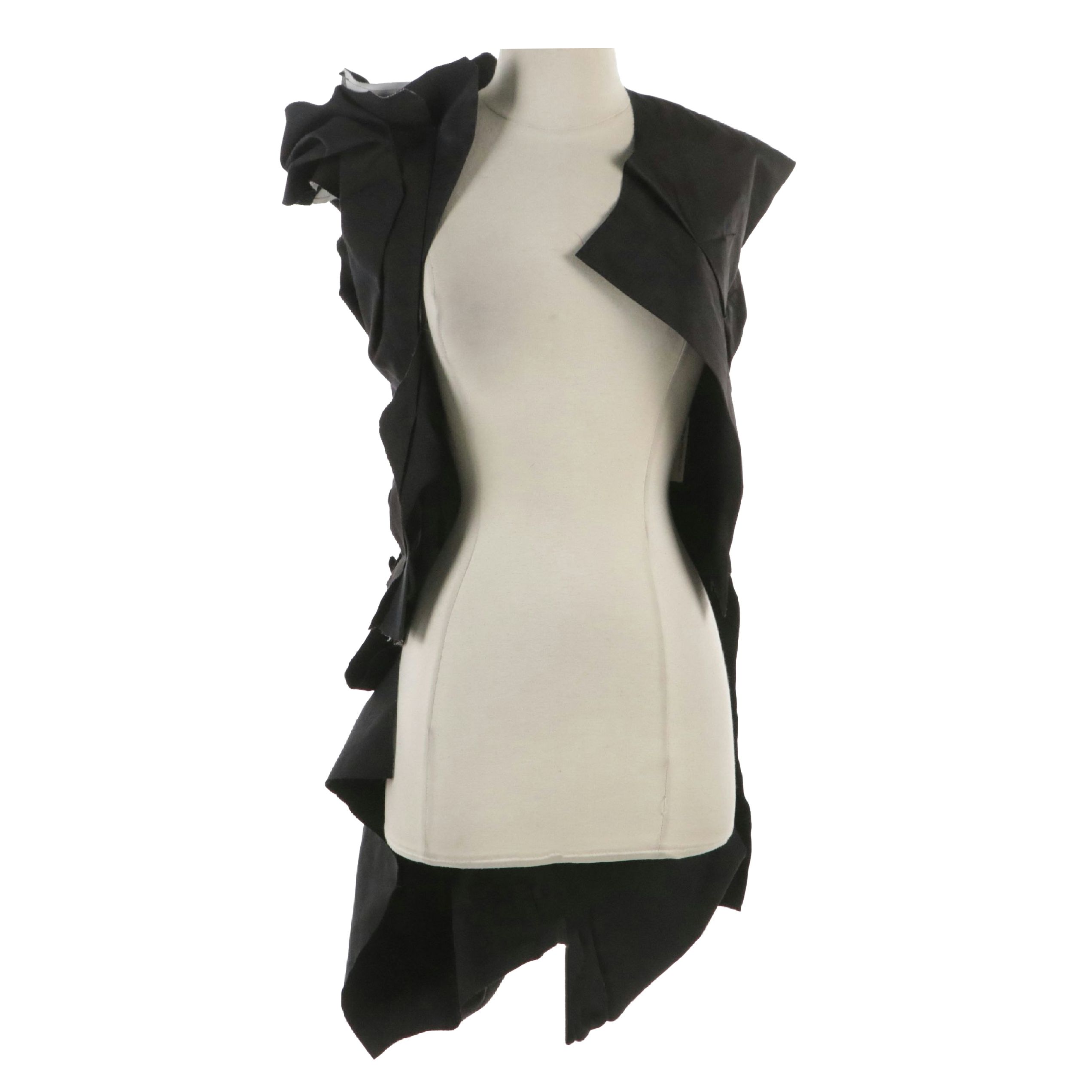 Comme des Garçons Black Linen, Cotton & Wool Blend Avante-Garde Jacket with Tag