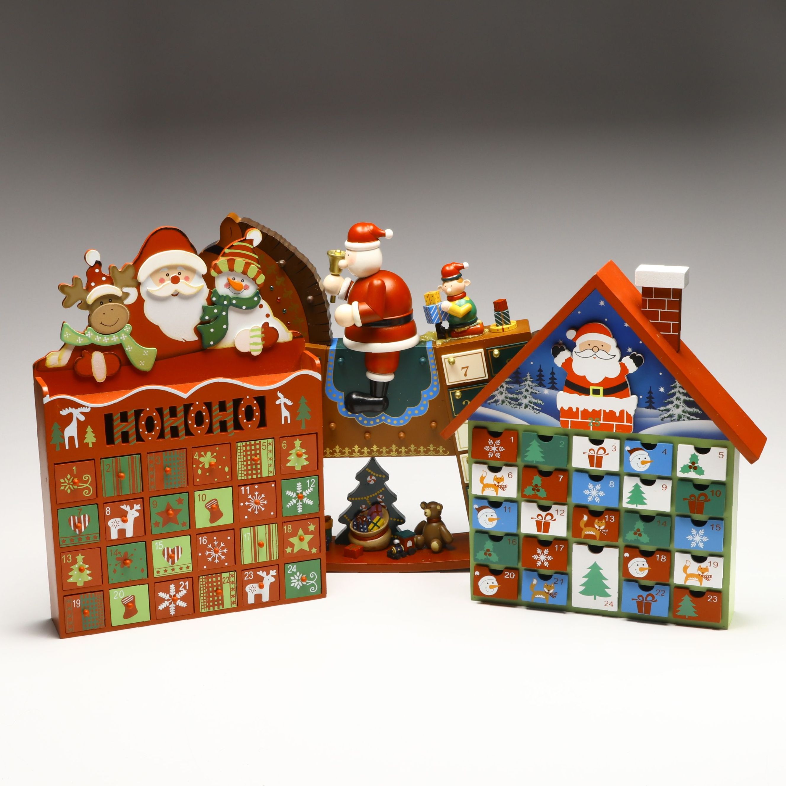 Wooden Rocking Horse and Other Drawered Advent Calendars