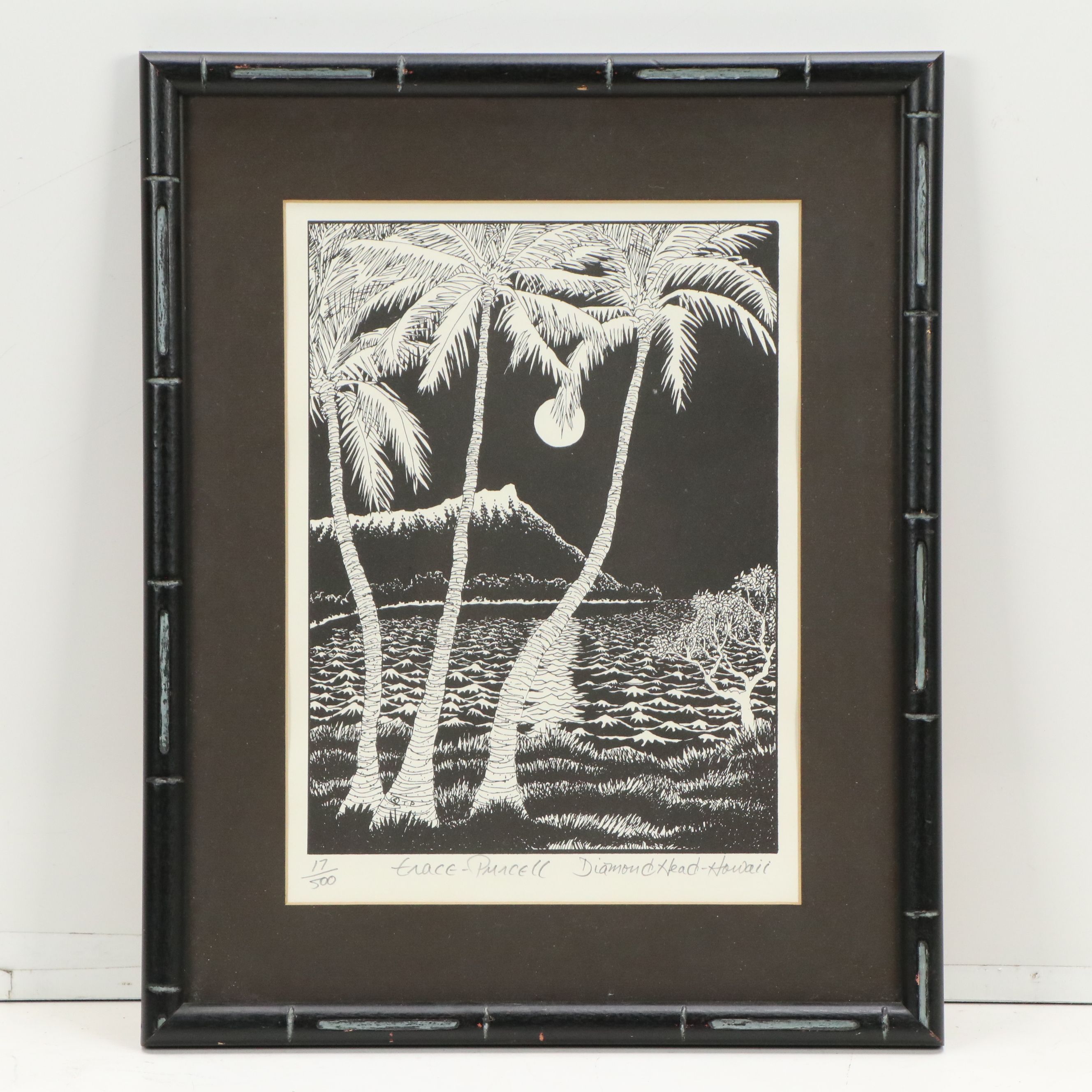 Trace Purcell Lithographs of Hawaiian Landscape and Flowers, Late 20th Century