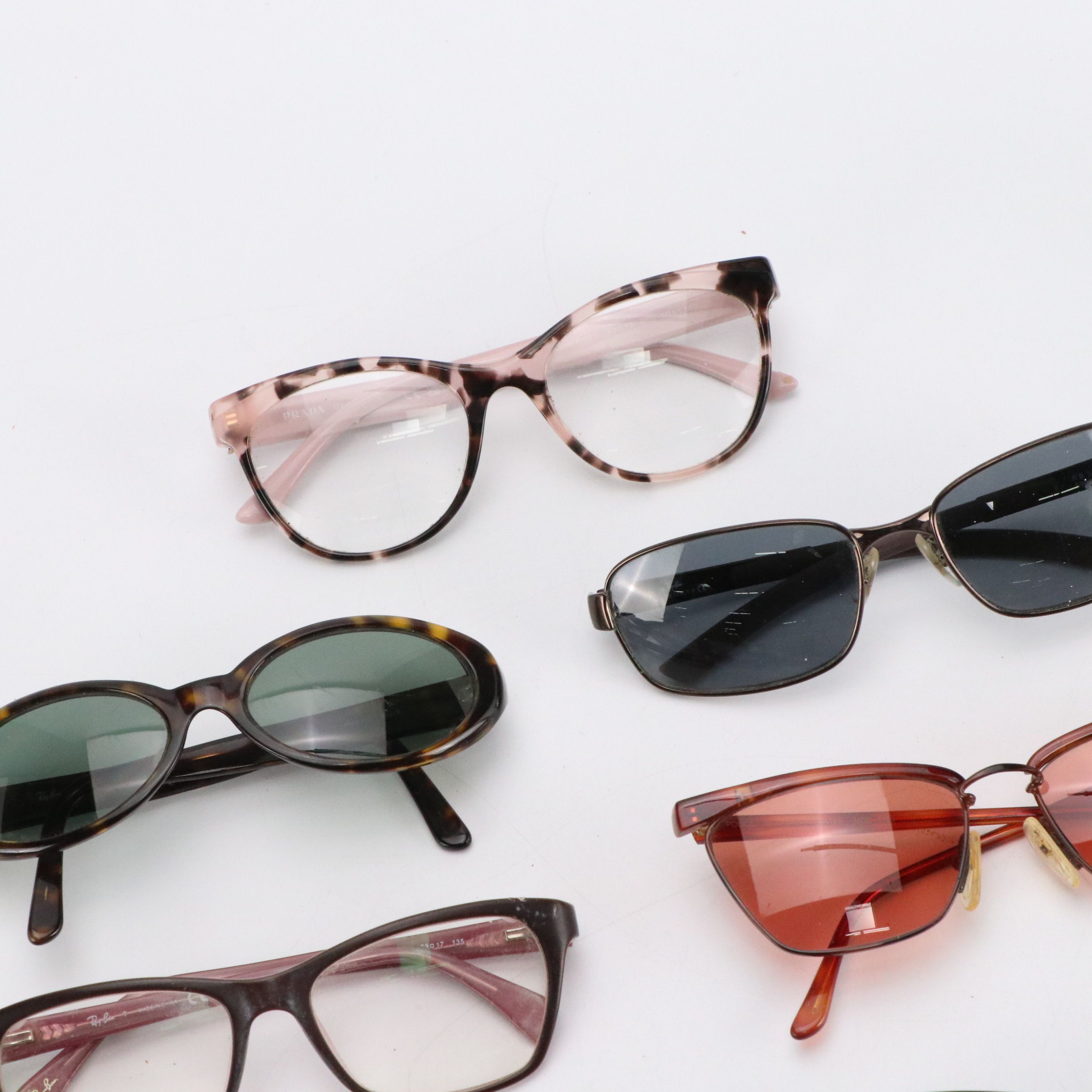 Assorted Eyewear Including Prada Bifocals, Ray-Ban "Jackie Ohh" Sunglasses, More