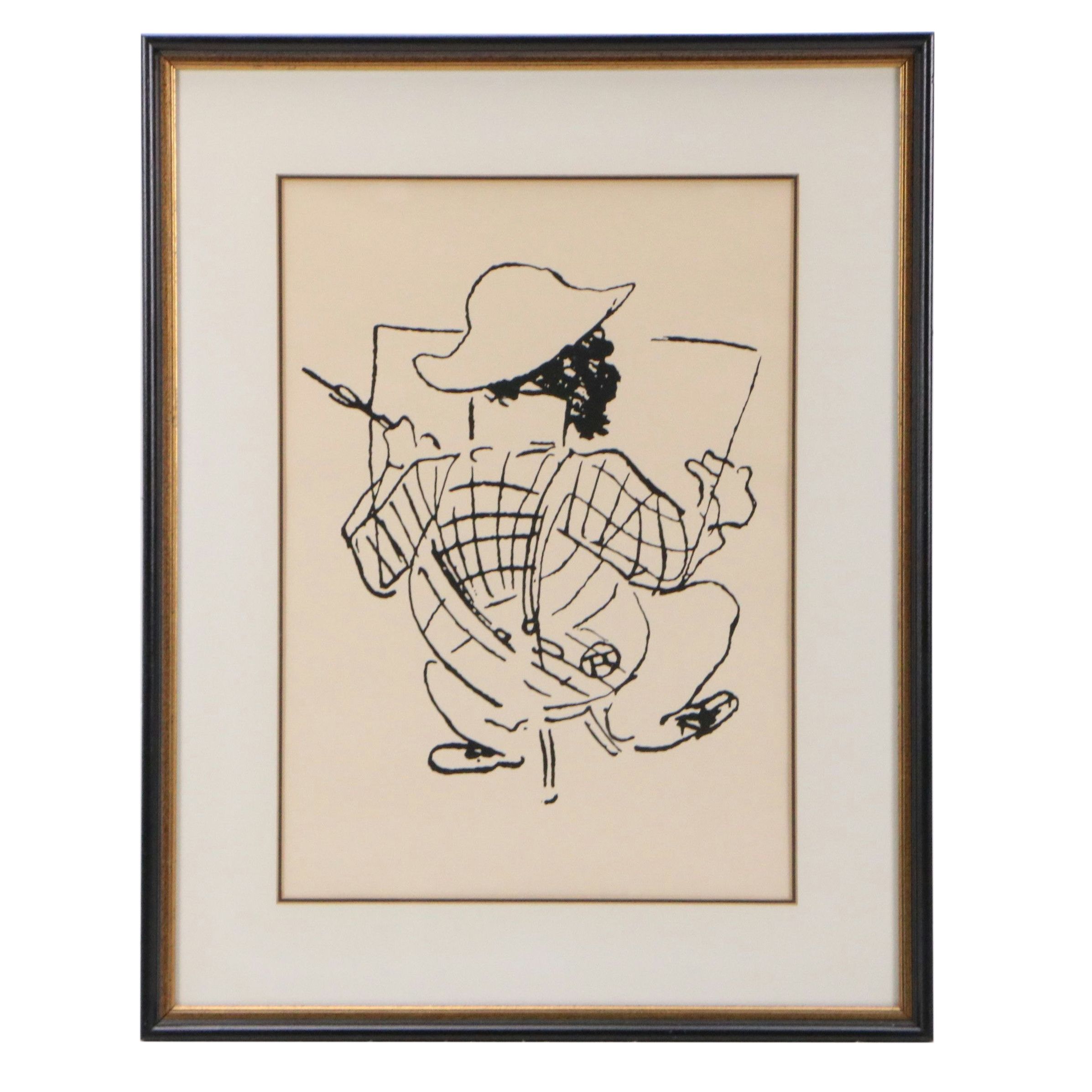 Lithograph After Henri de Toulouse-Lautrec Self-Portrait