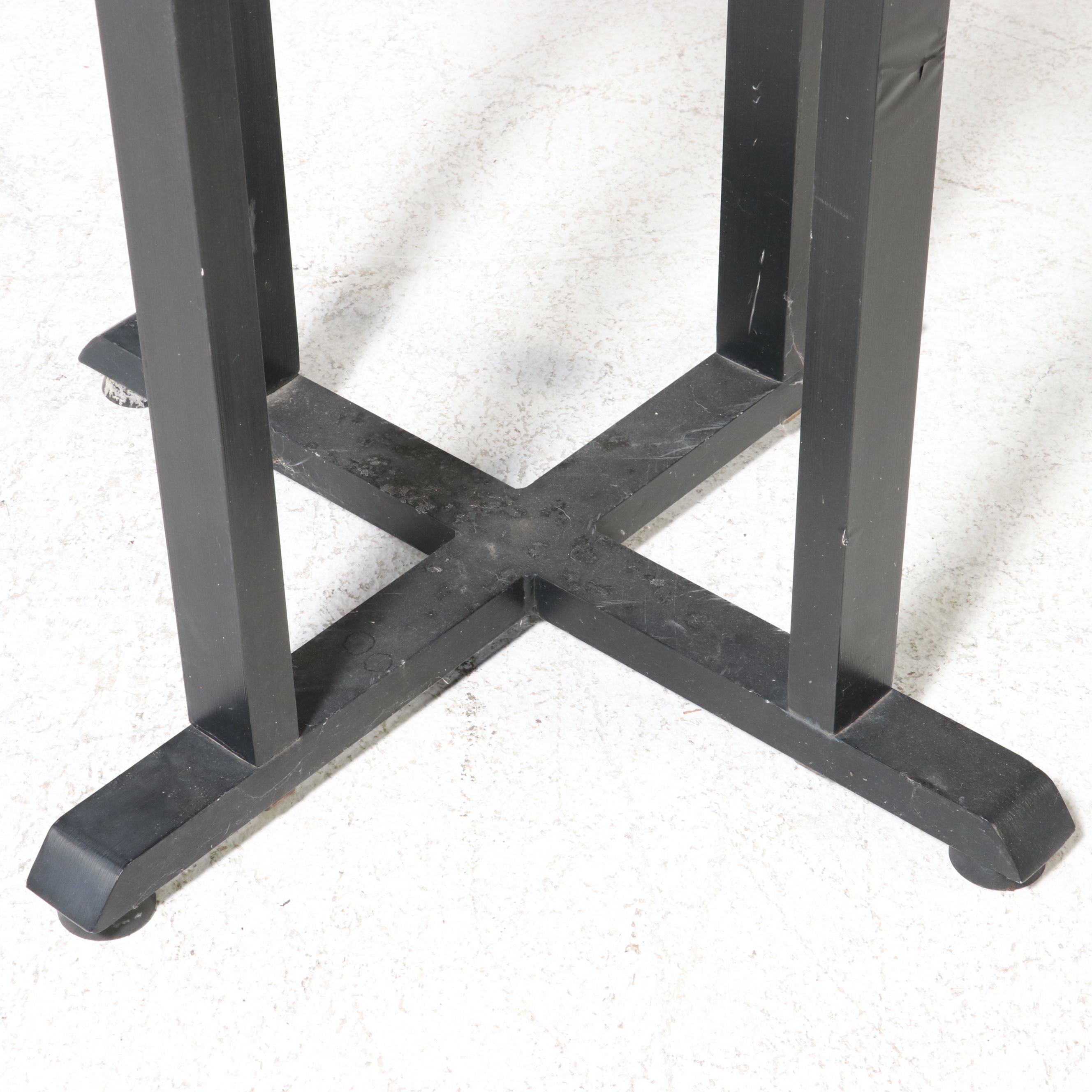 Modern Slatted Metal Outdoor High-Top Table