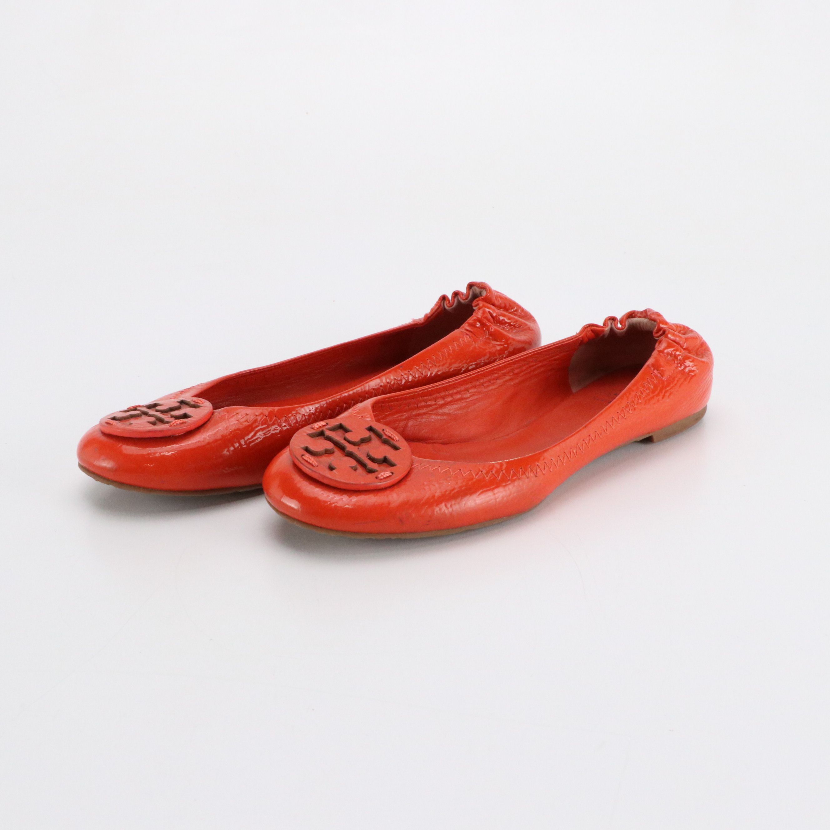 Tory Burch Round Toe Leather Flats and Roger Vivier Blue Suede Buckle Flats