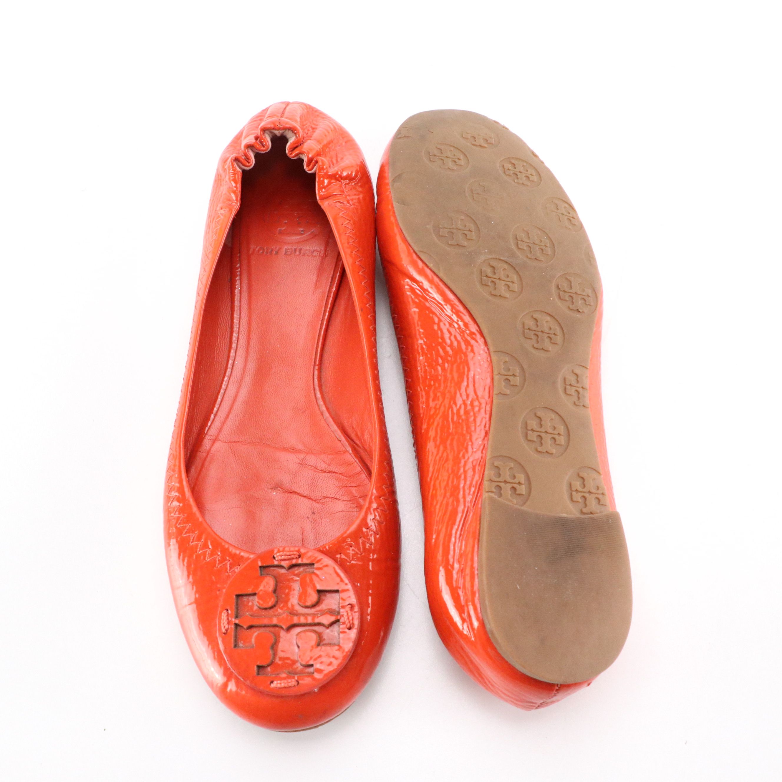 Tory Burch Round Toe Leather Flats and Roger Vivier Blue Suede Buckle Flats