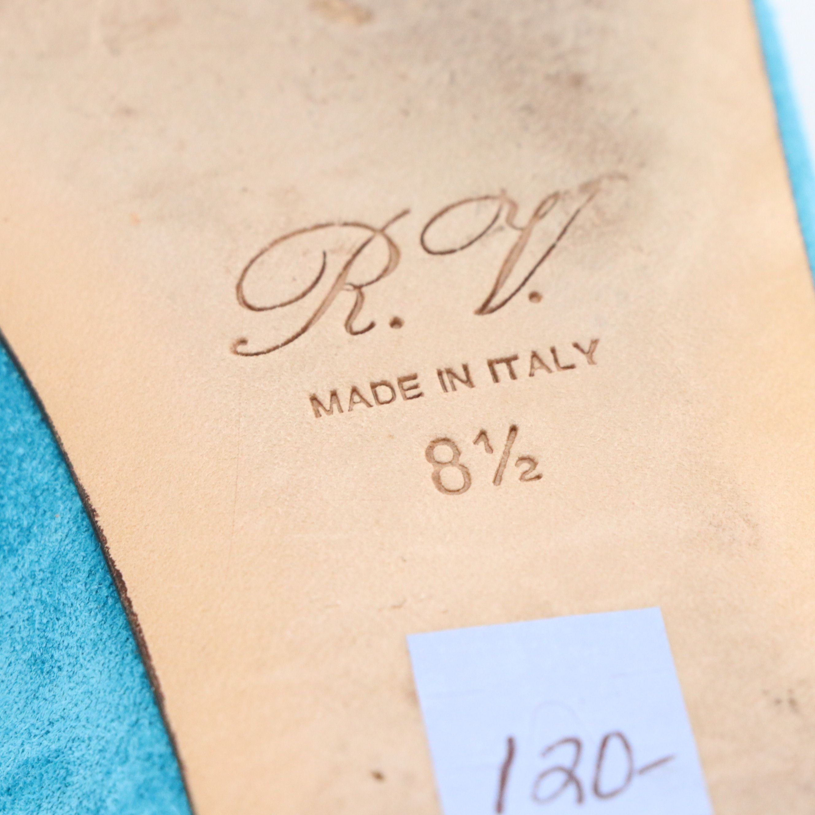 Tory Burch Round Toe Leather Flats and Roger Vivier Blue Suede Buckle Flats