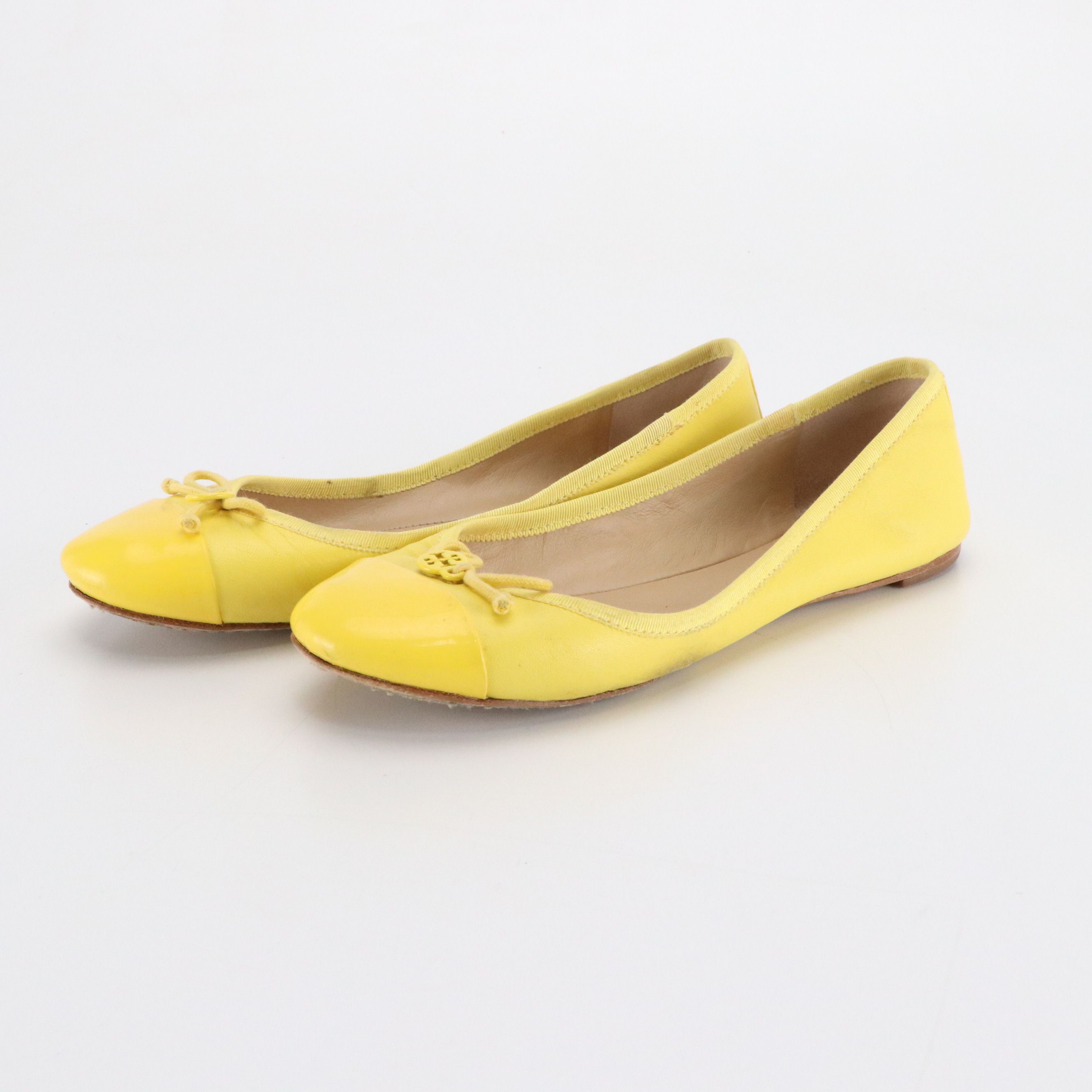 Tory Burch Round Toe Leather Flats and Roger Vivier Blue Suede Buckle Flats