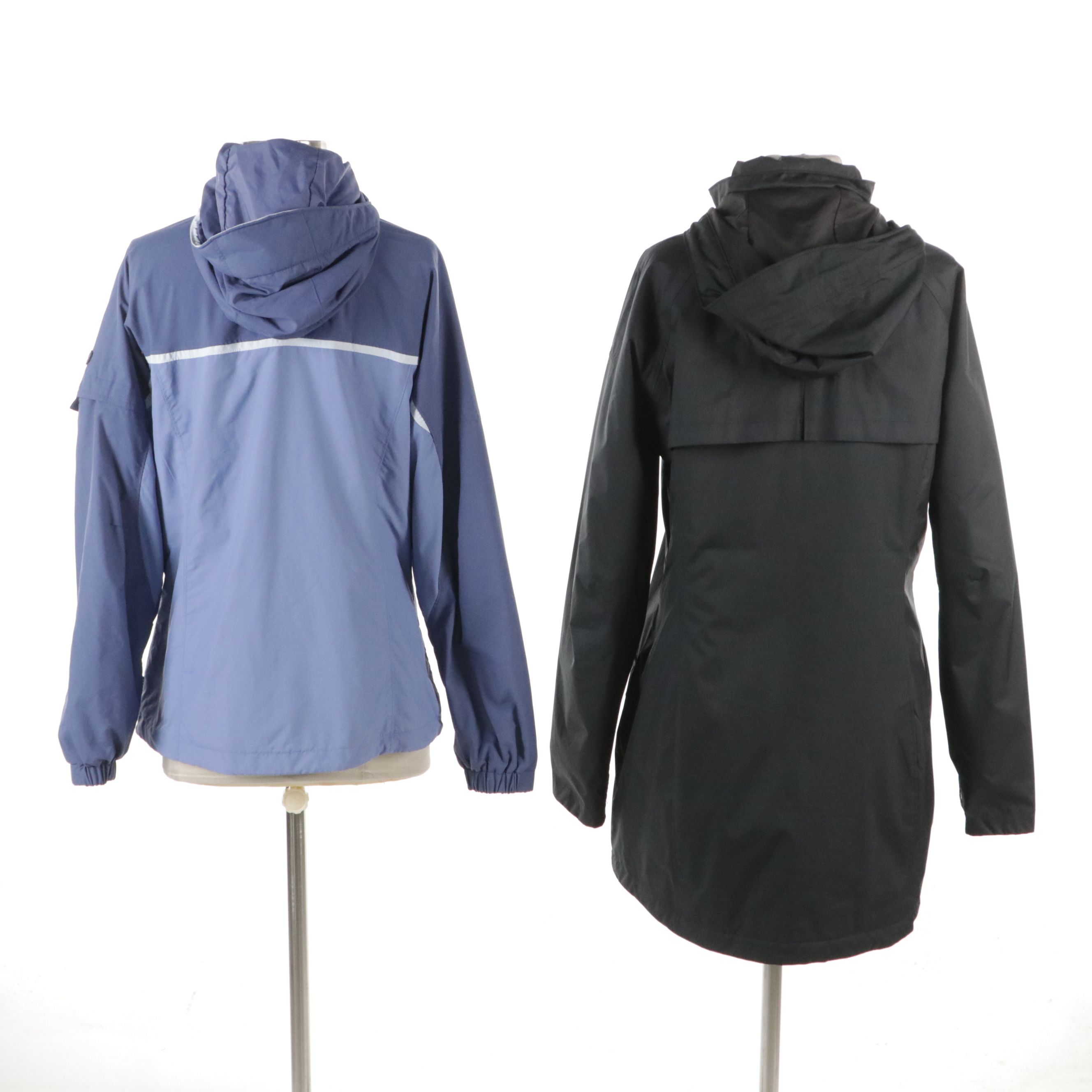 Columbia Blue Nylon Packable Zip Jacket and Waterproof Hooded Jacket, With Tag