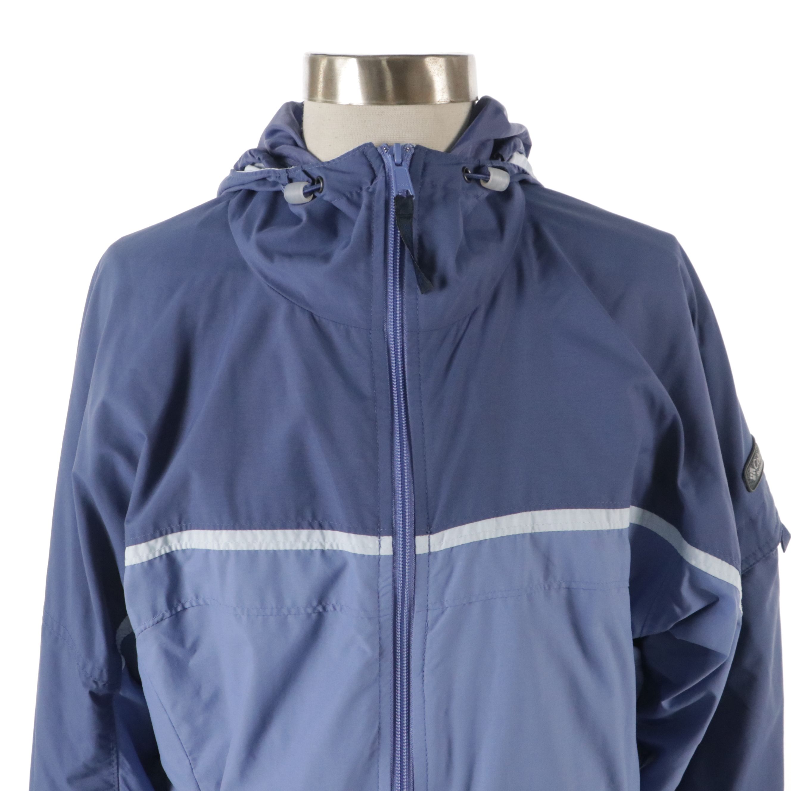 Columbia Blue Nylon Packable Zip Jacket and Waterproof Hooded Jacket, With Tag