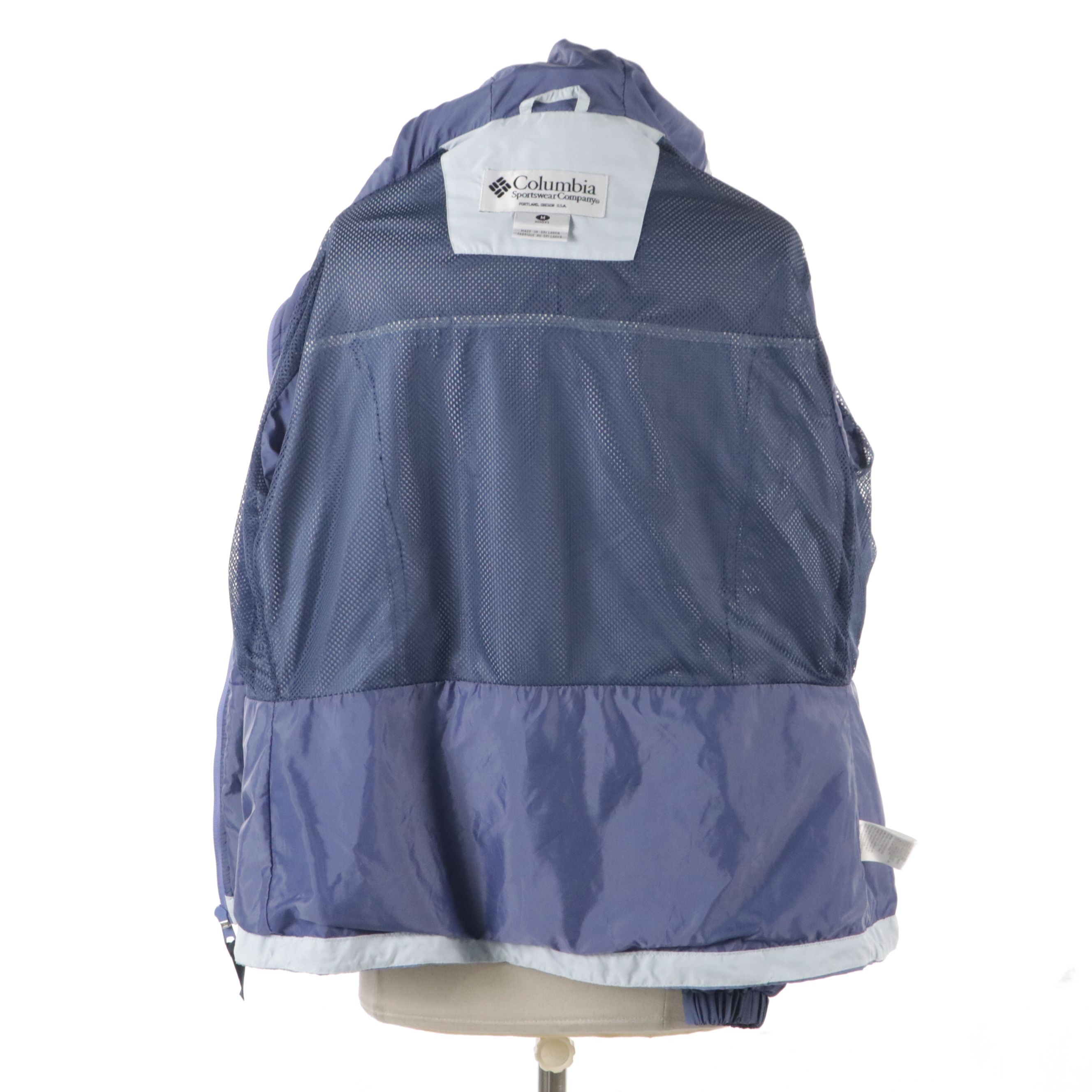 Columbia Blue Nylon Packable Zip Jacket and Waterproof Hooded Jacket, With Tag