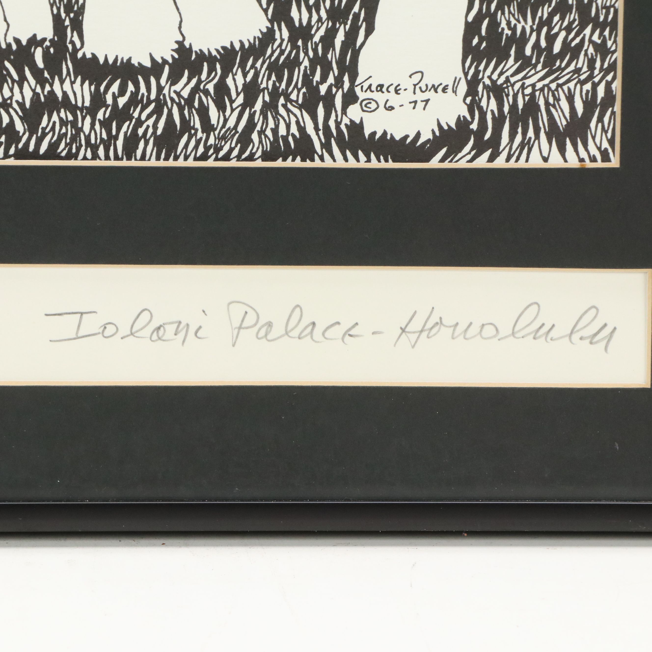 Trace Purcell Lithographs "King Kamehameha Statue" and "Iolani Palace," 1977-78