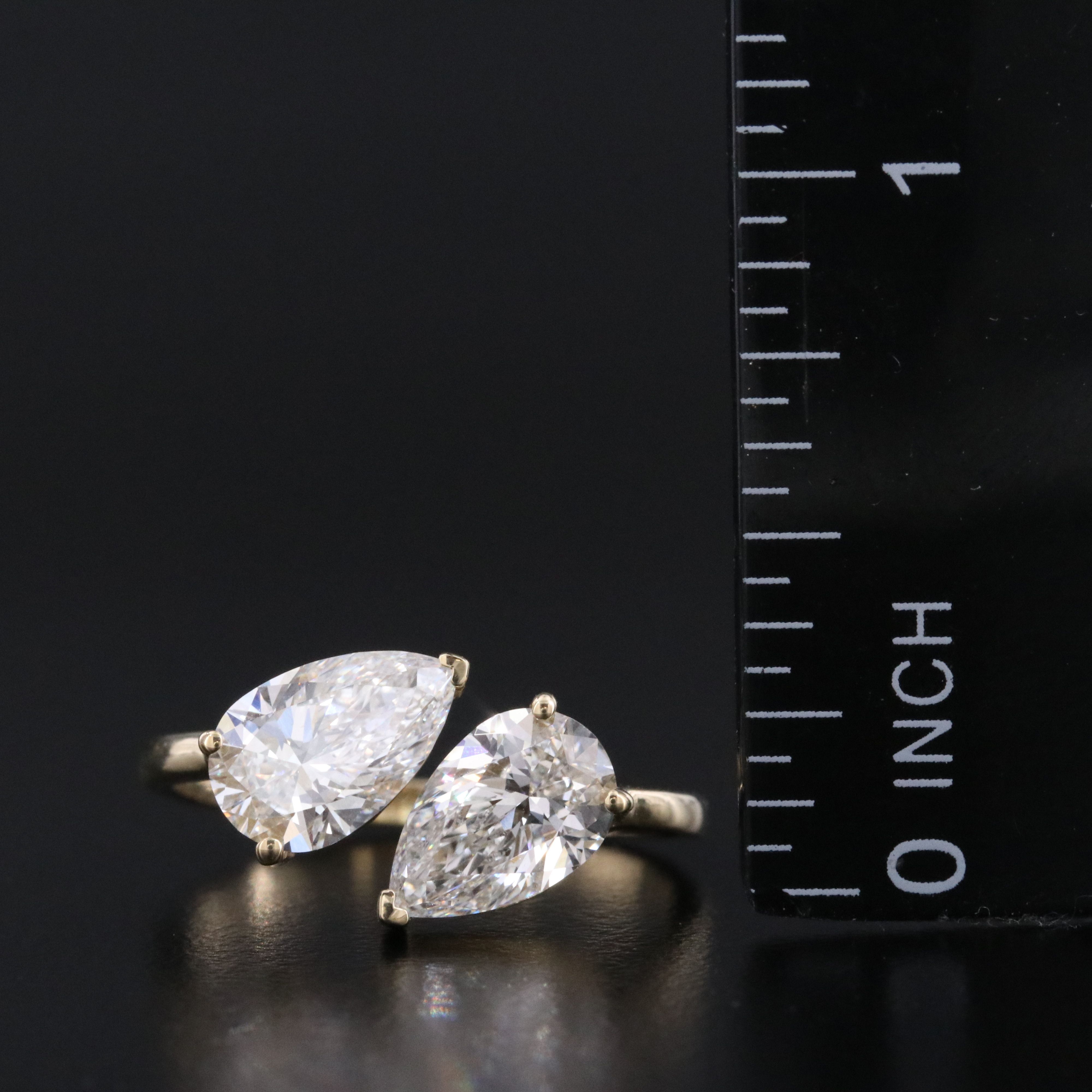 14K 2.78 CTW Lab Grown Diamond Toi et Moi Ring with IGI Reports