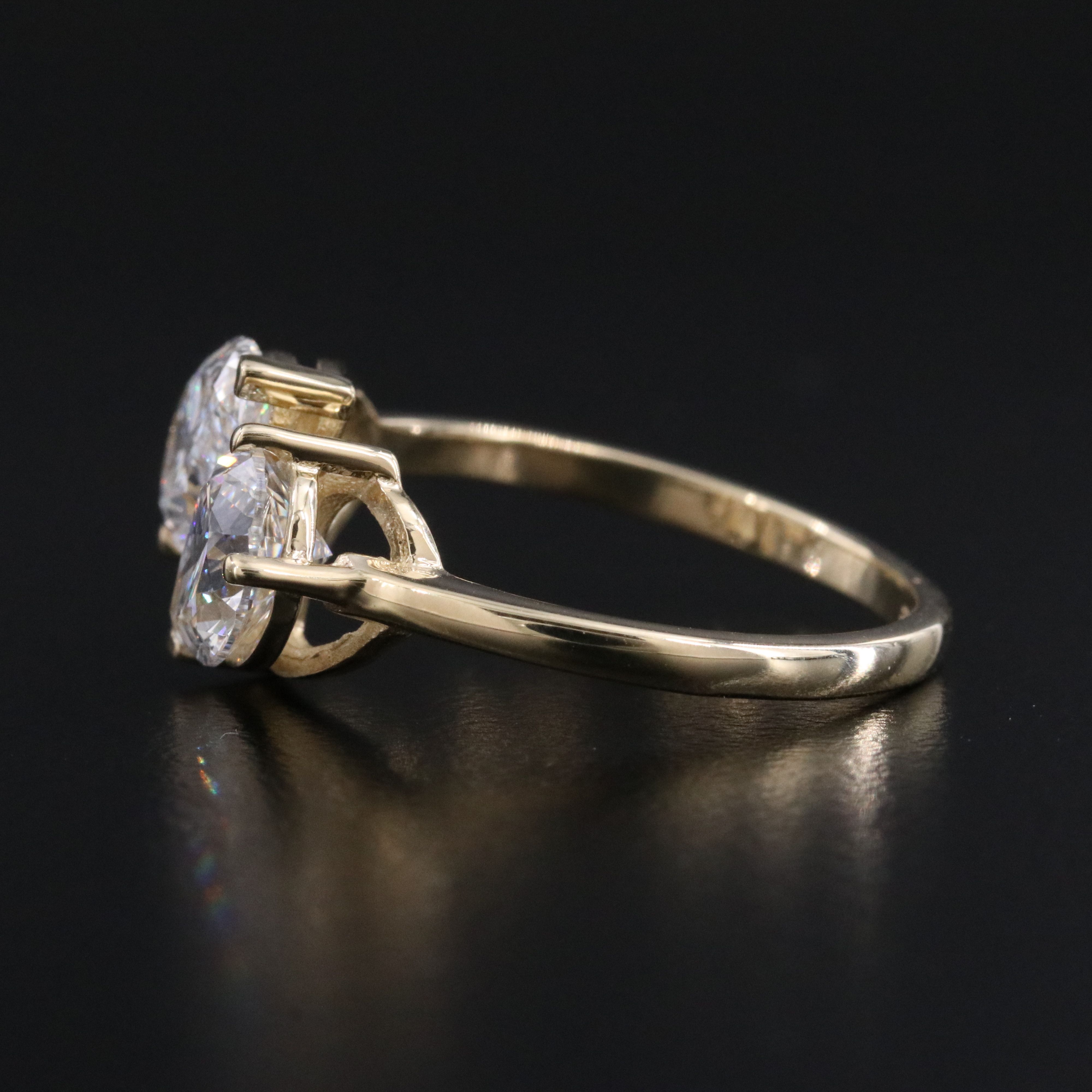 14K 2.78 CTW Lab Grown Diamond Toi et Moi Ring with IGI Reports