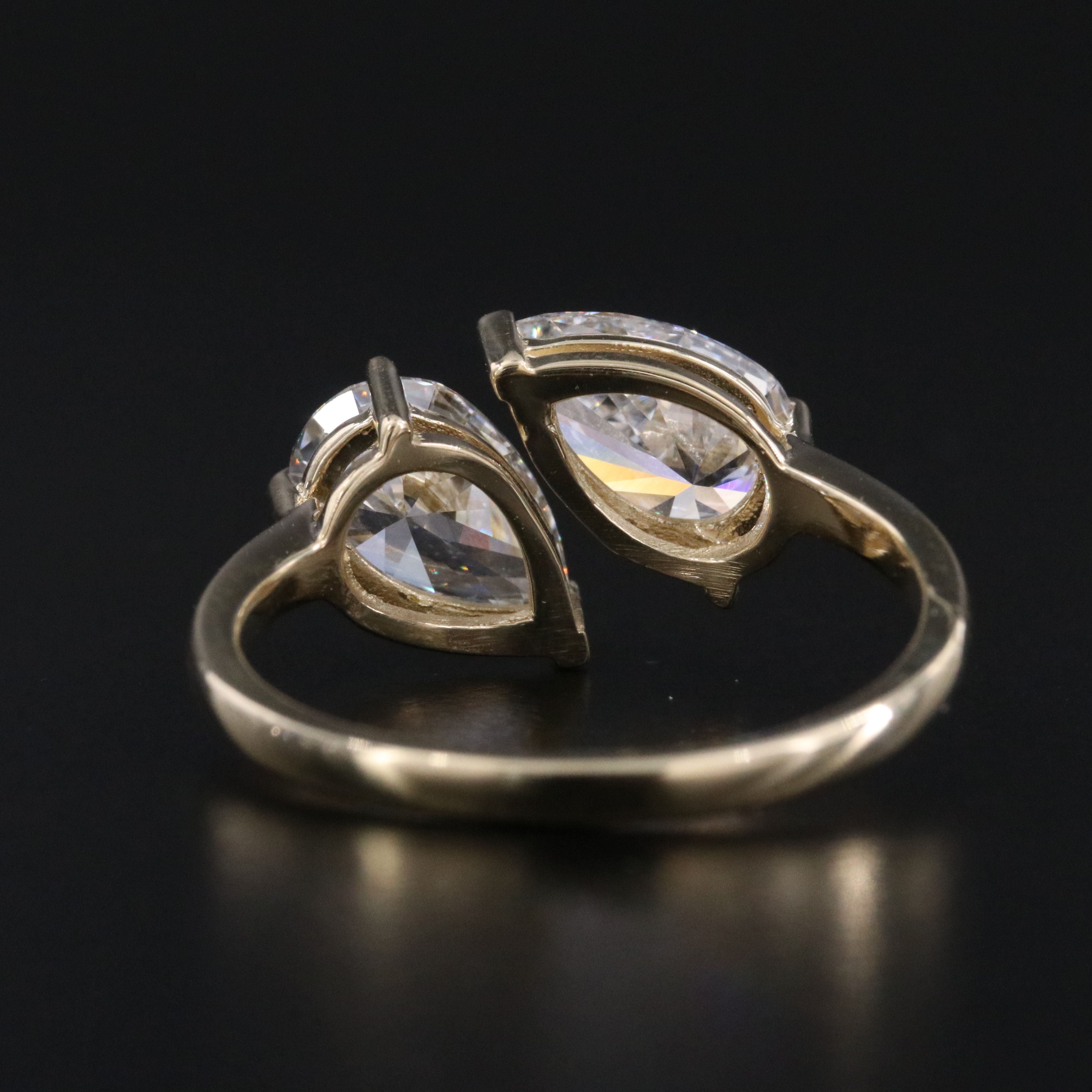 14K 2.78 CTW Lab Grown Diamond Toi et Moi Ring with IGI Reports