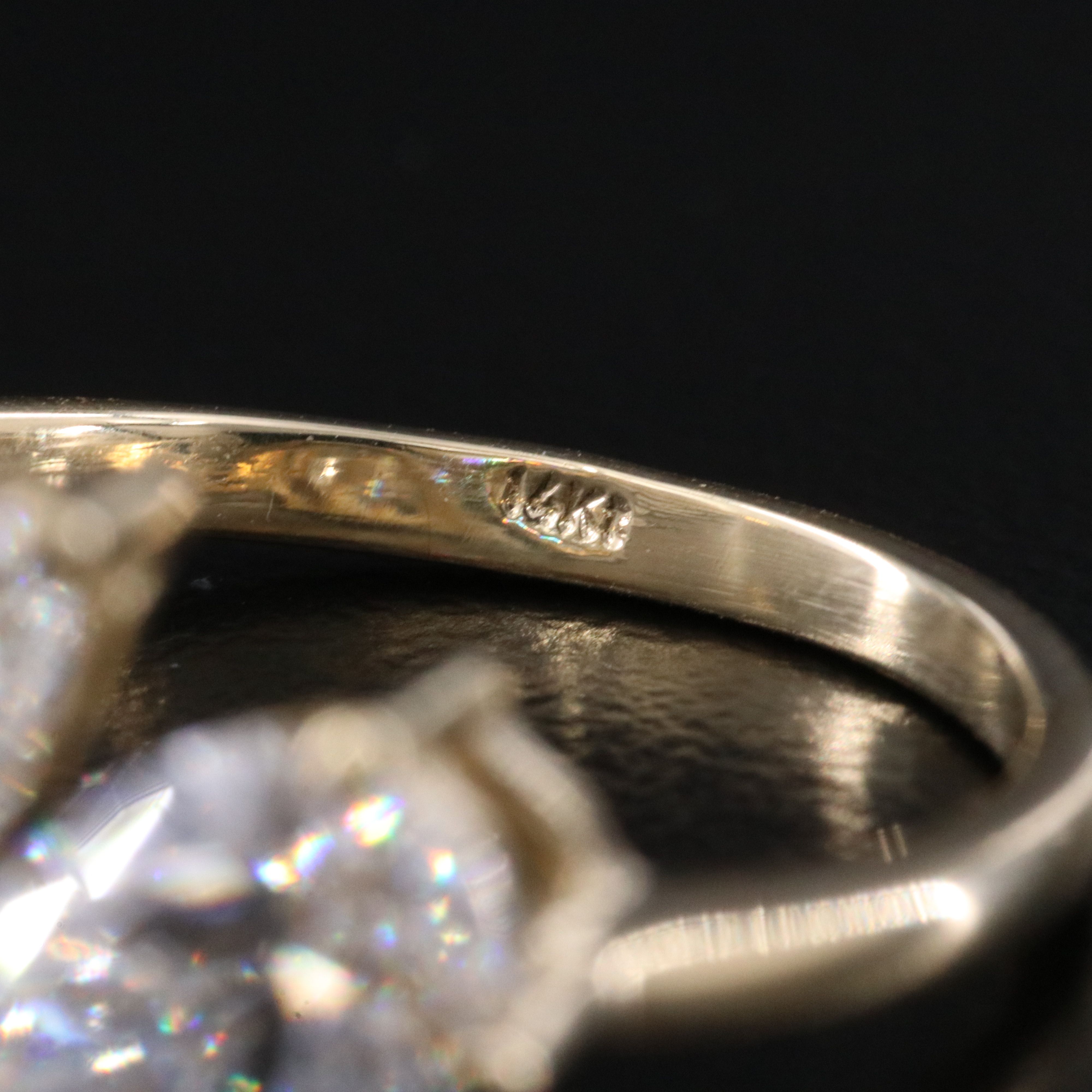 14K 2.78 CTW Lab Grown Diamond Toi et Moi Ring with IGI Reports