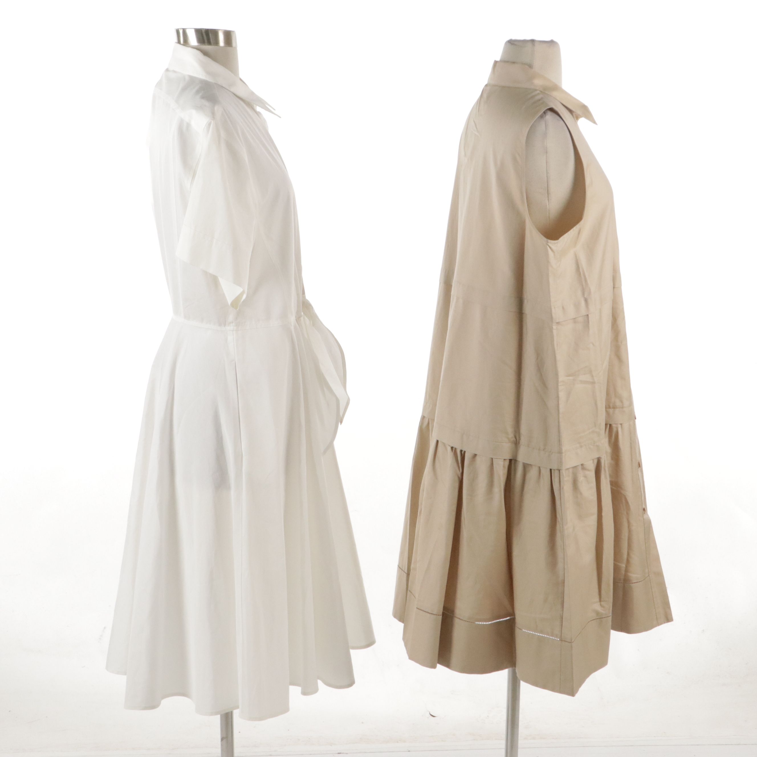 Diane Von Furstenberg Cotton Collared Shirt Dress, Lafayette 148 "Melba" Dress