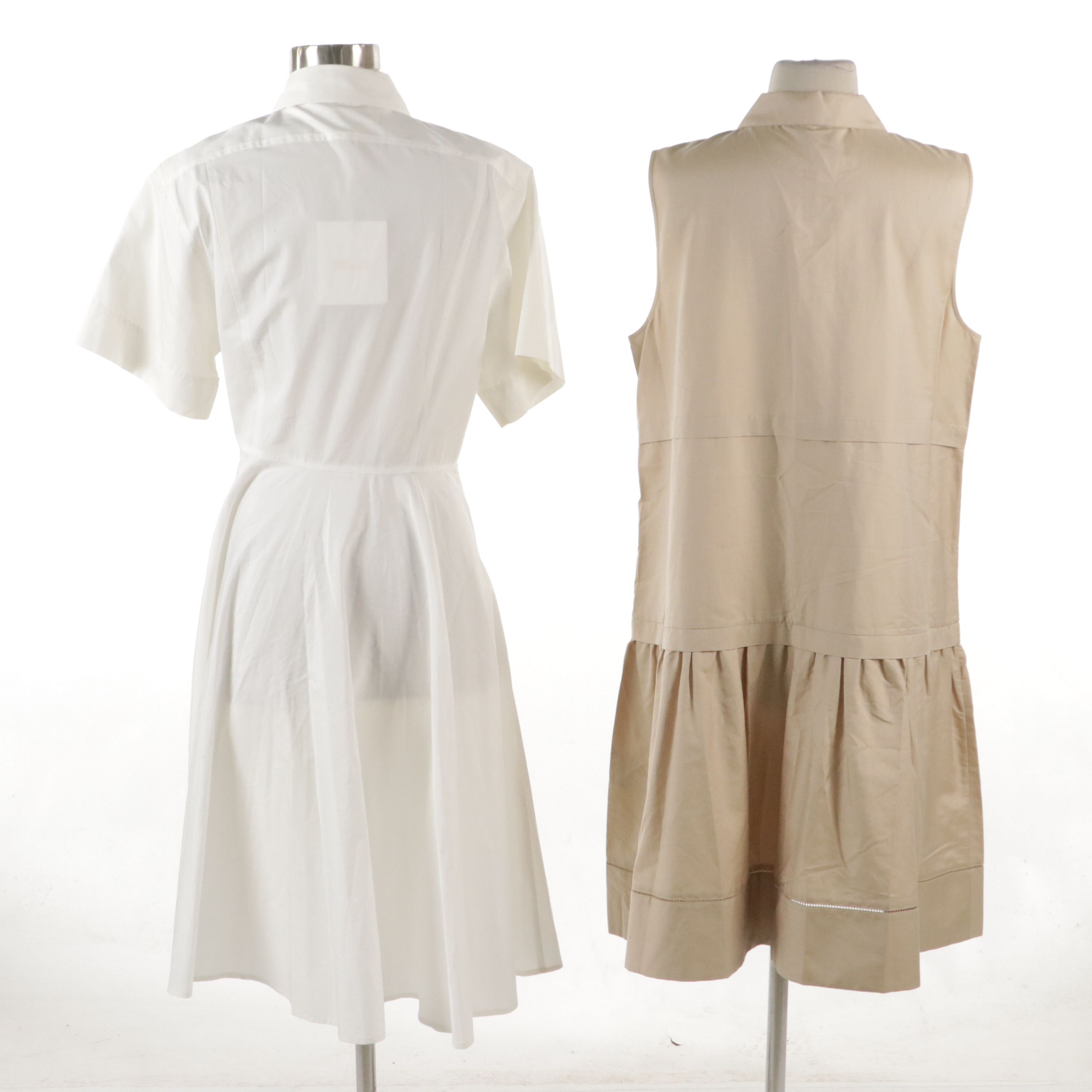Diane Von Furstenberg Cotton Collared Shirt Dress, Lafayette 148 "Melba" Dress