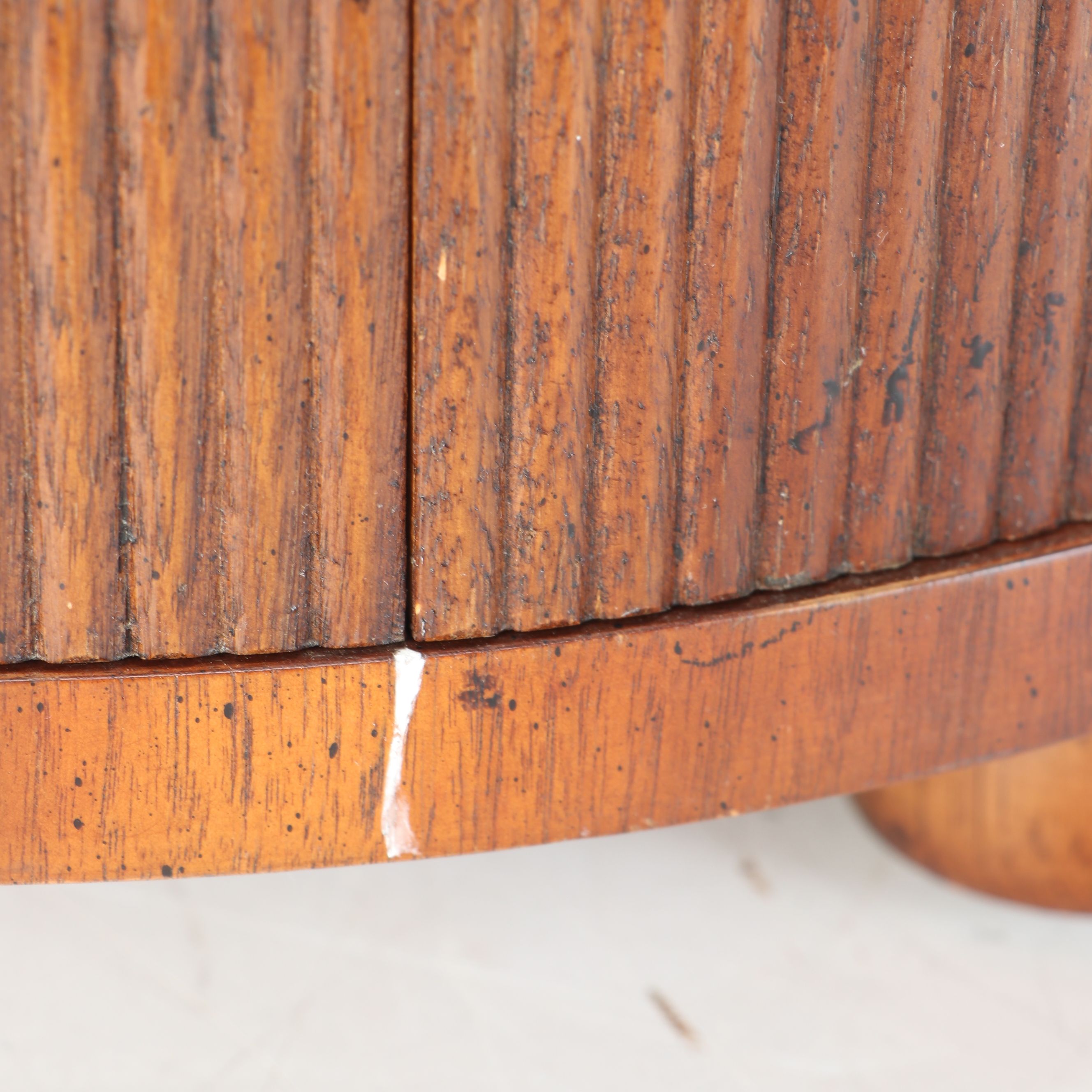 Campaign Style Cabinet with Reeded Door, Late 20th Century