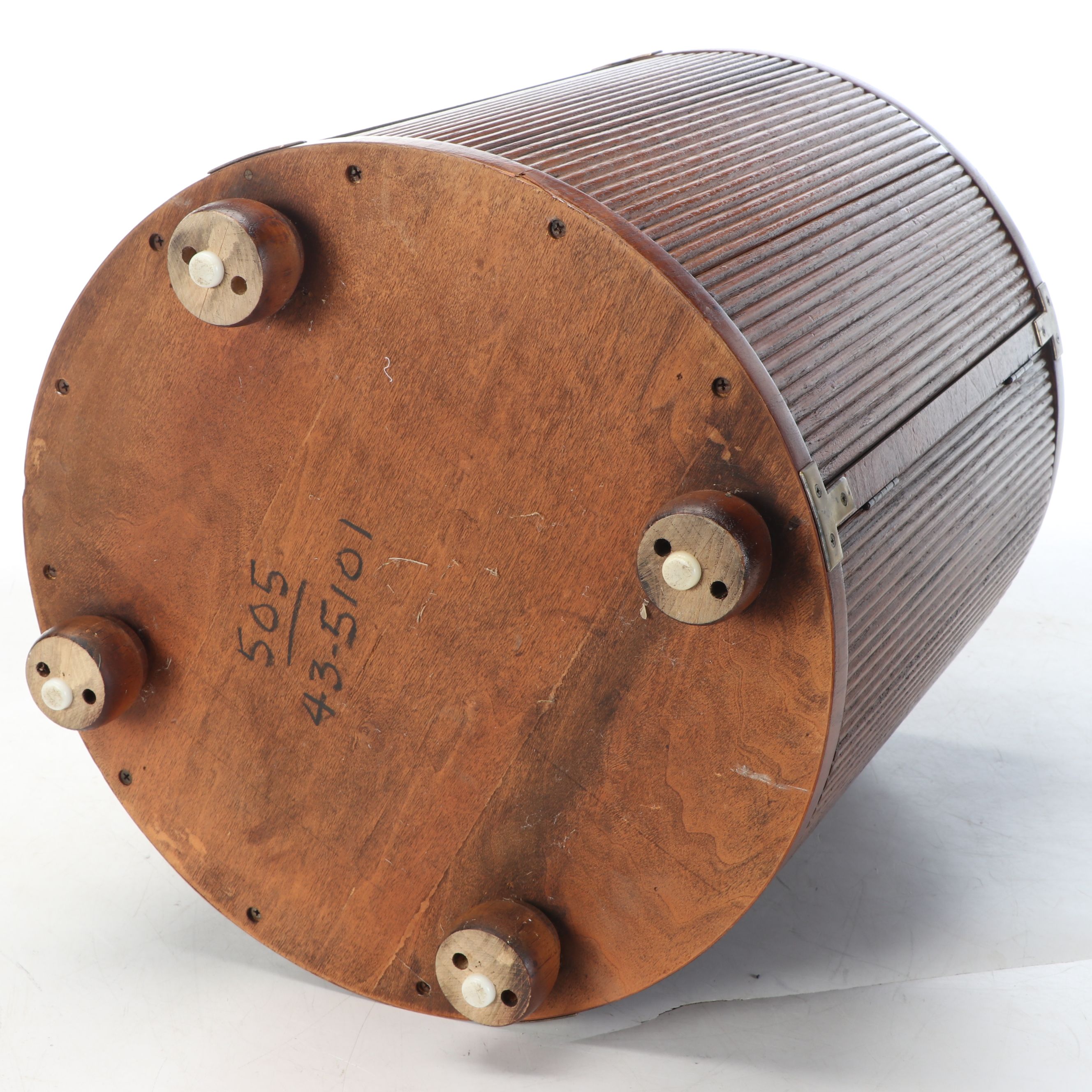 Campaign Style Cabinet with Reeded Door, Late 20th Century