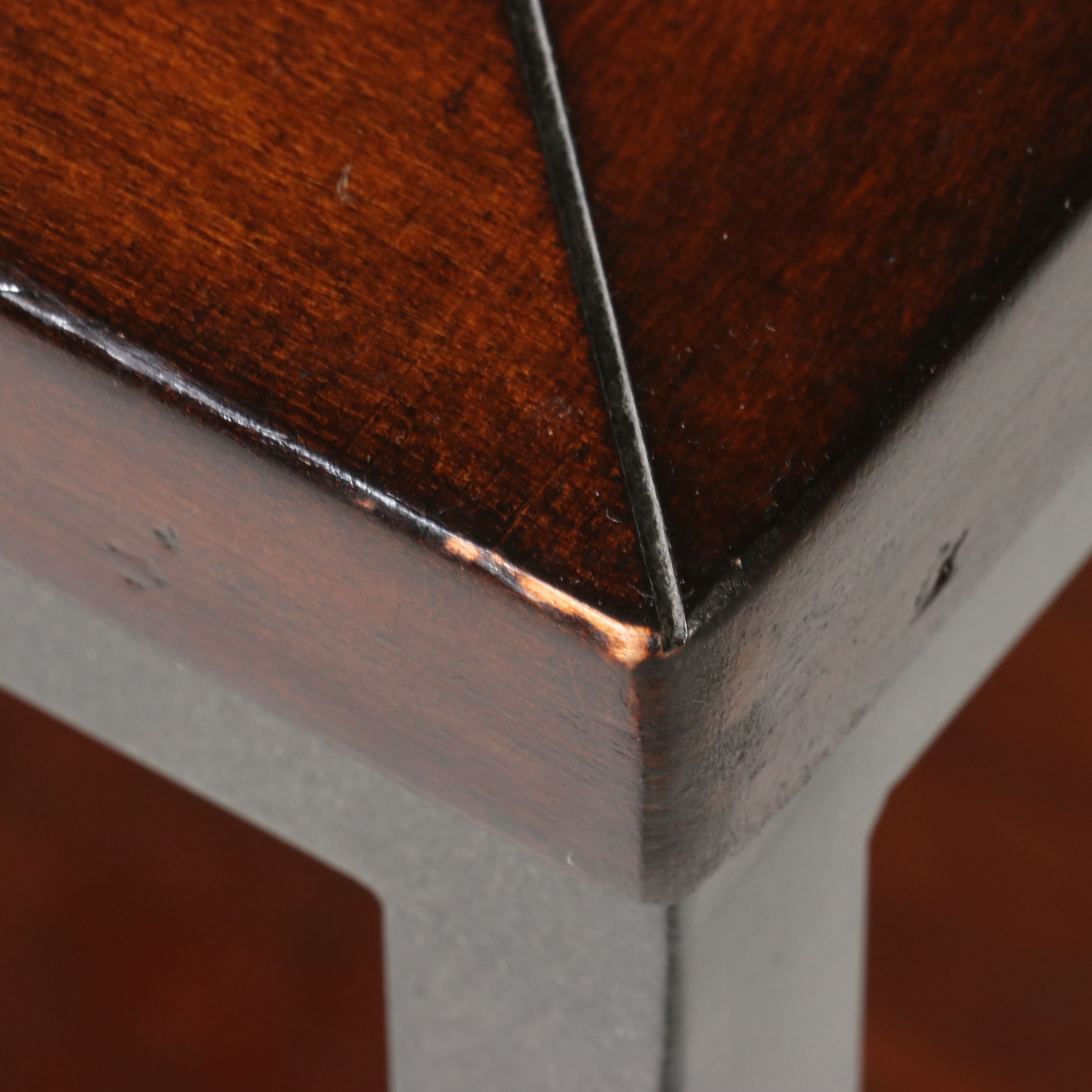 Pair of Industrial Modern Cube Side Tables with Wire Glass Tops