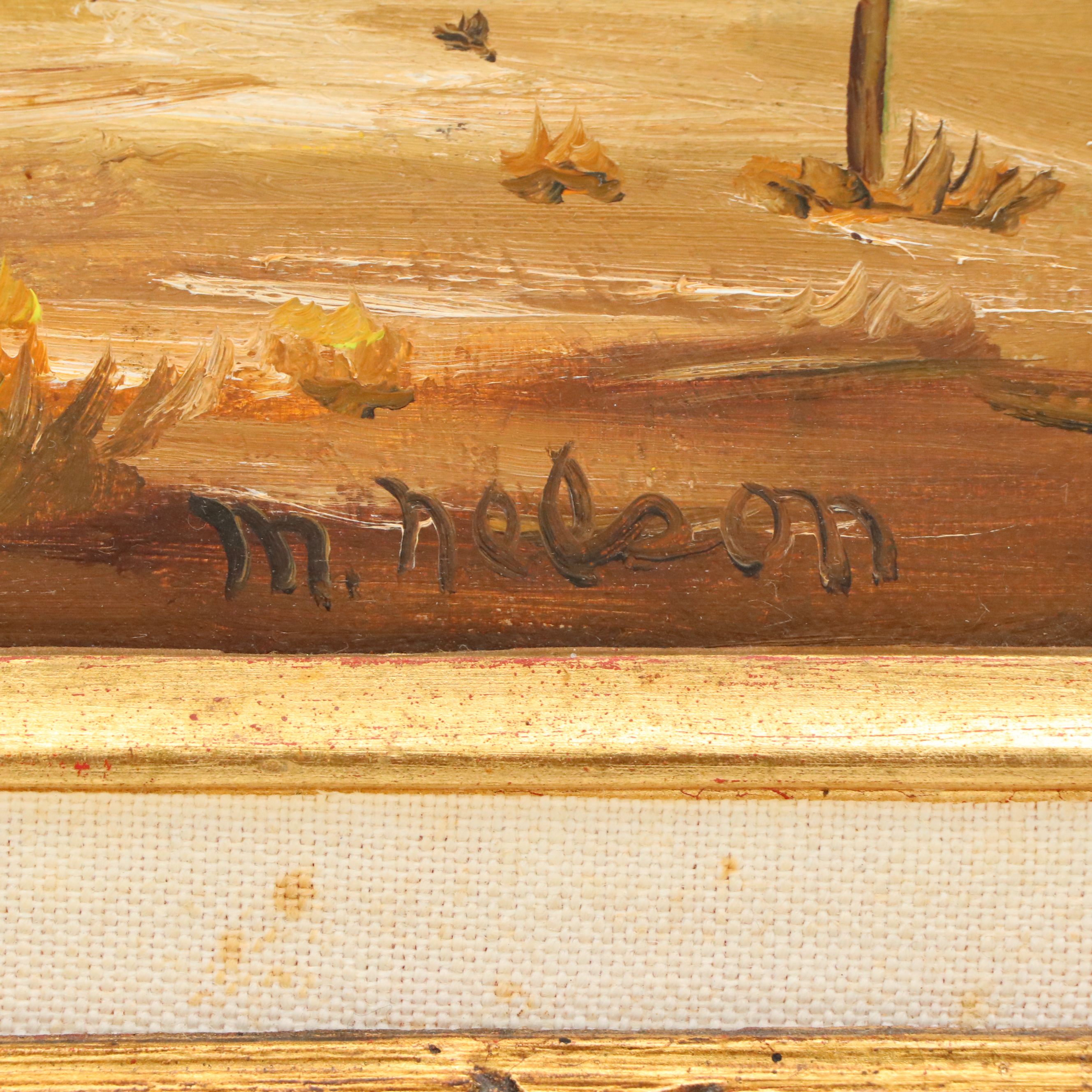 Mabel Nelson Oil Painting of Desert Landscape, Late 20th Century