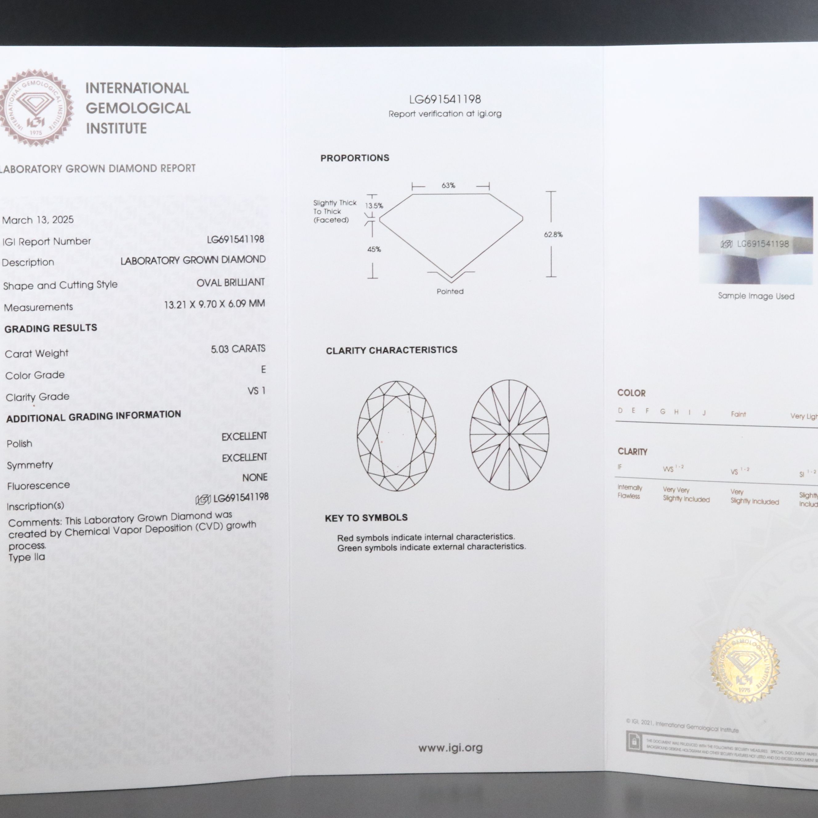 14K 7.03 CTW Lab Grown Diamond Ring with IGI Reports