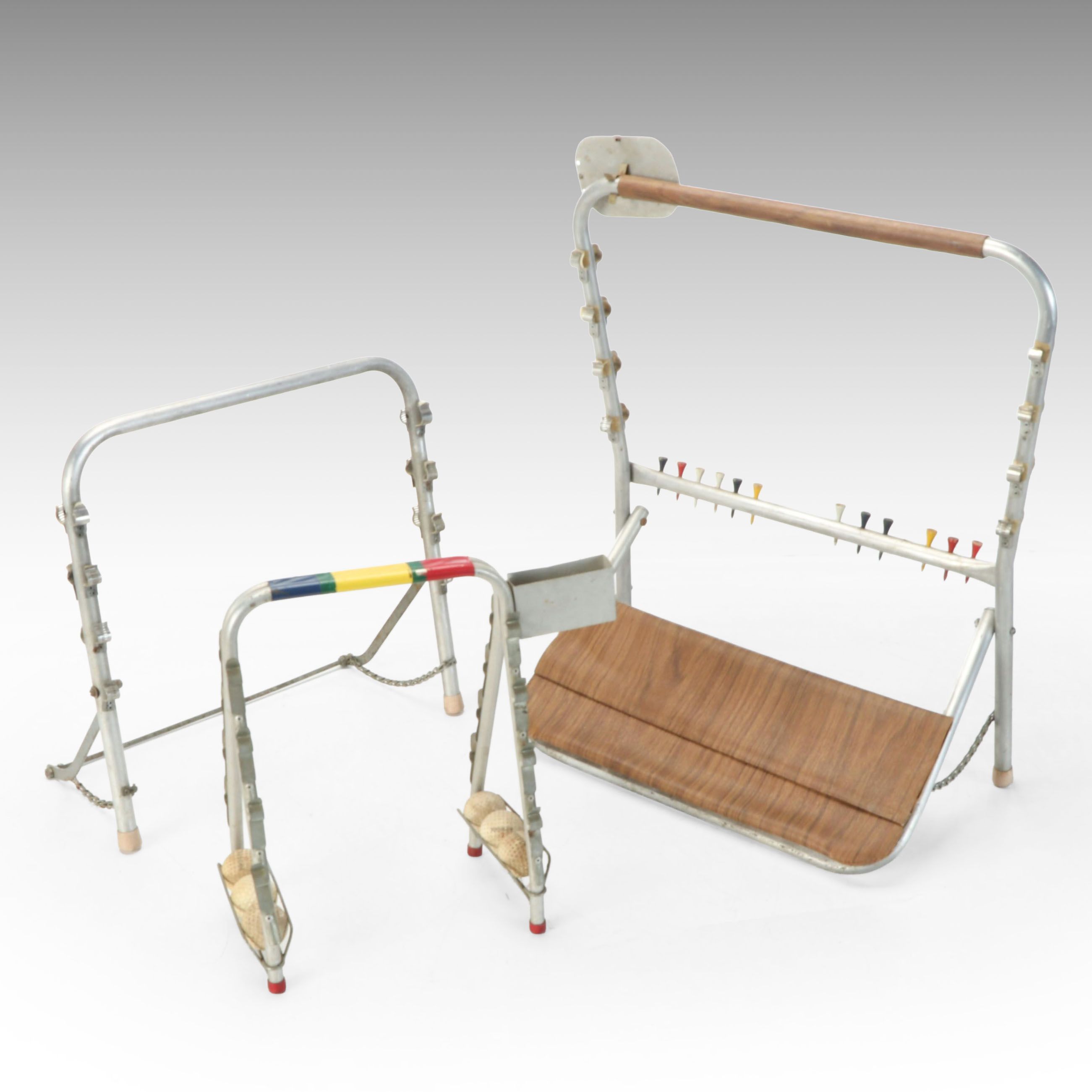 Vintage Golf Accessory Stands with Tees and Balls