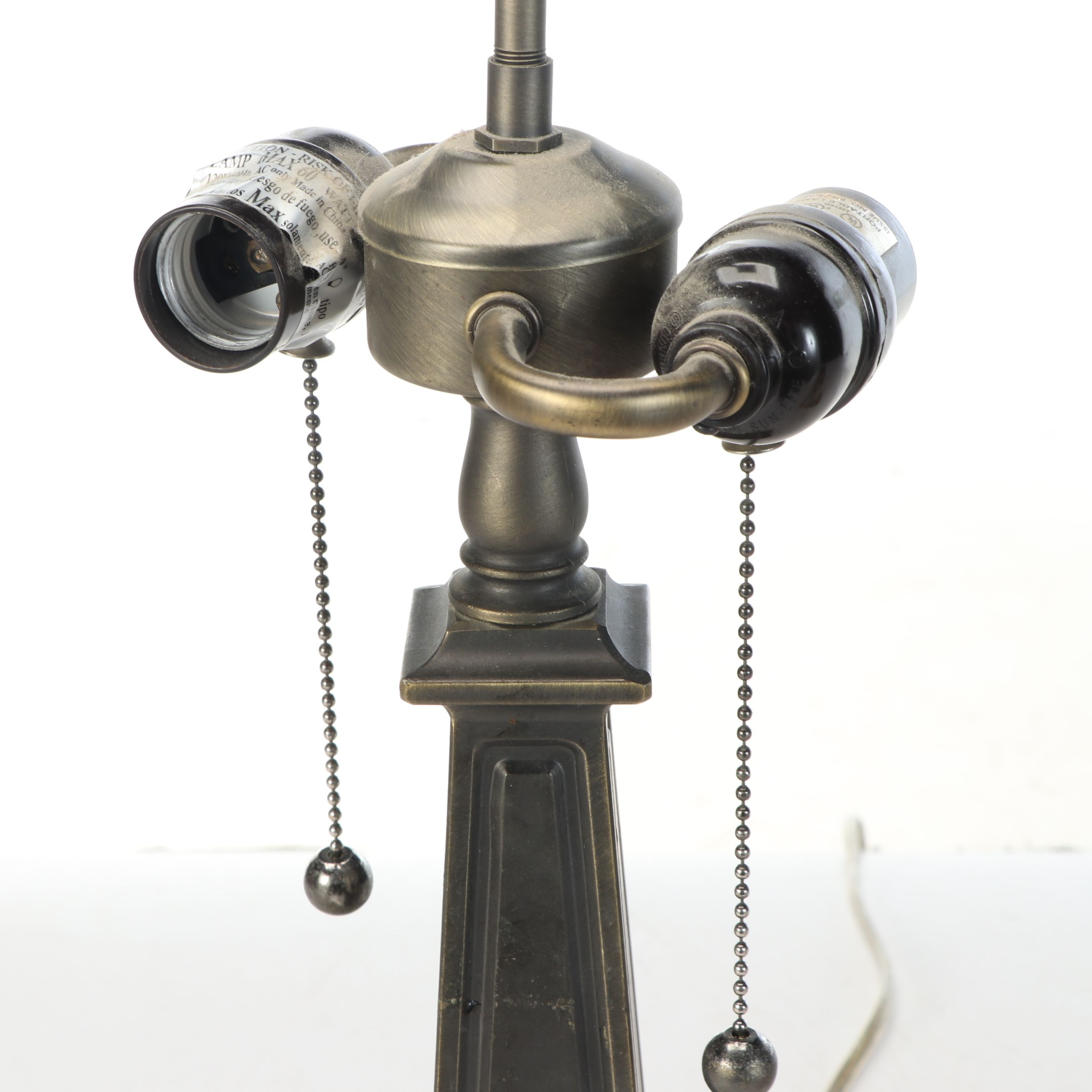 Hand-Painted Slag Glass Table Lamp After Henri-Gabriel Ibels "Salon Des Cent"