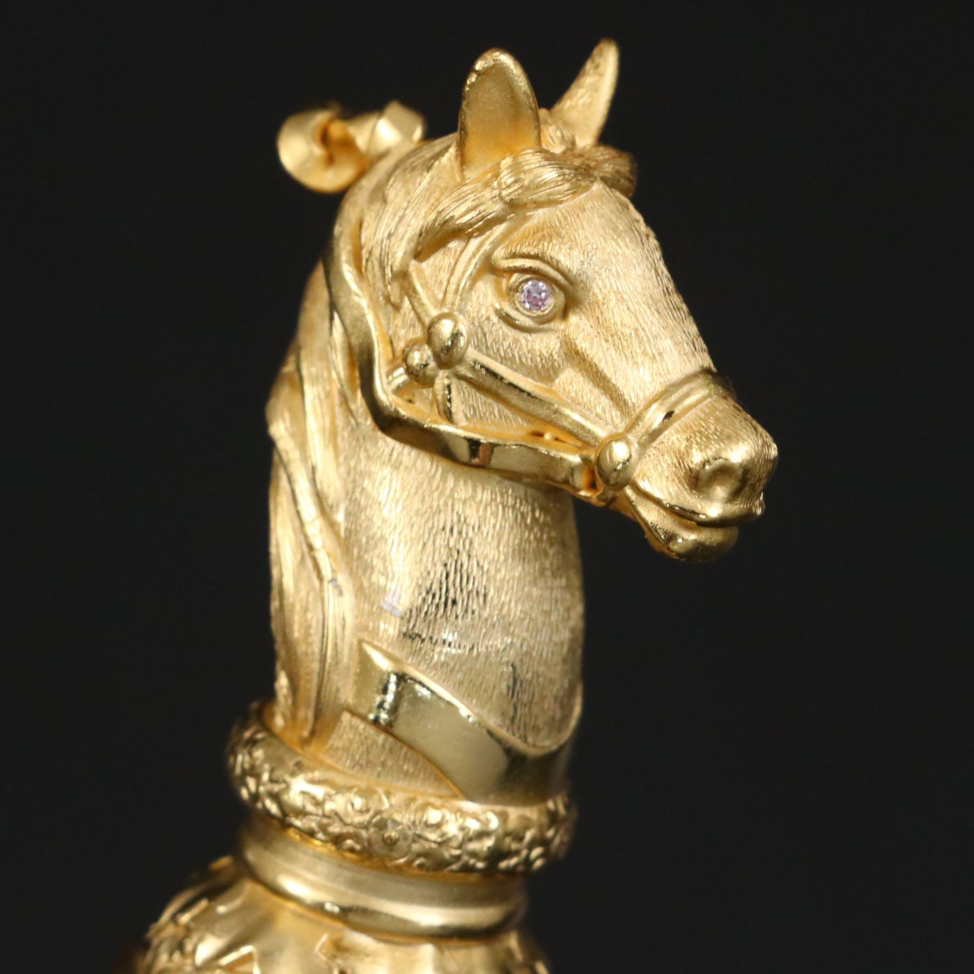 Imperial Russian Gilt Silver and Nephrite Letter Opener with Diamond Accents