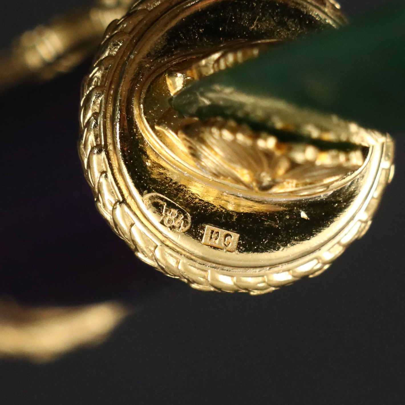 Imperial Russian Gilt Silver and Nephrite Letter Opener with Diamond Accents