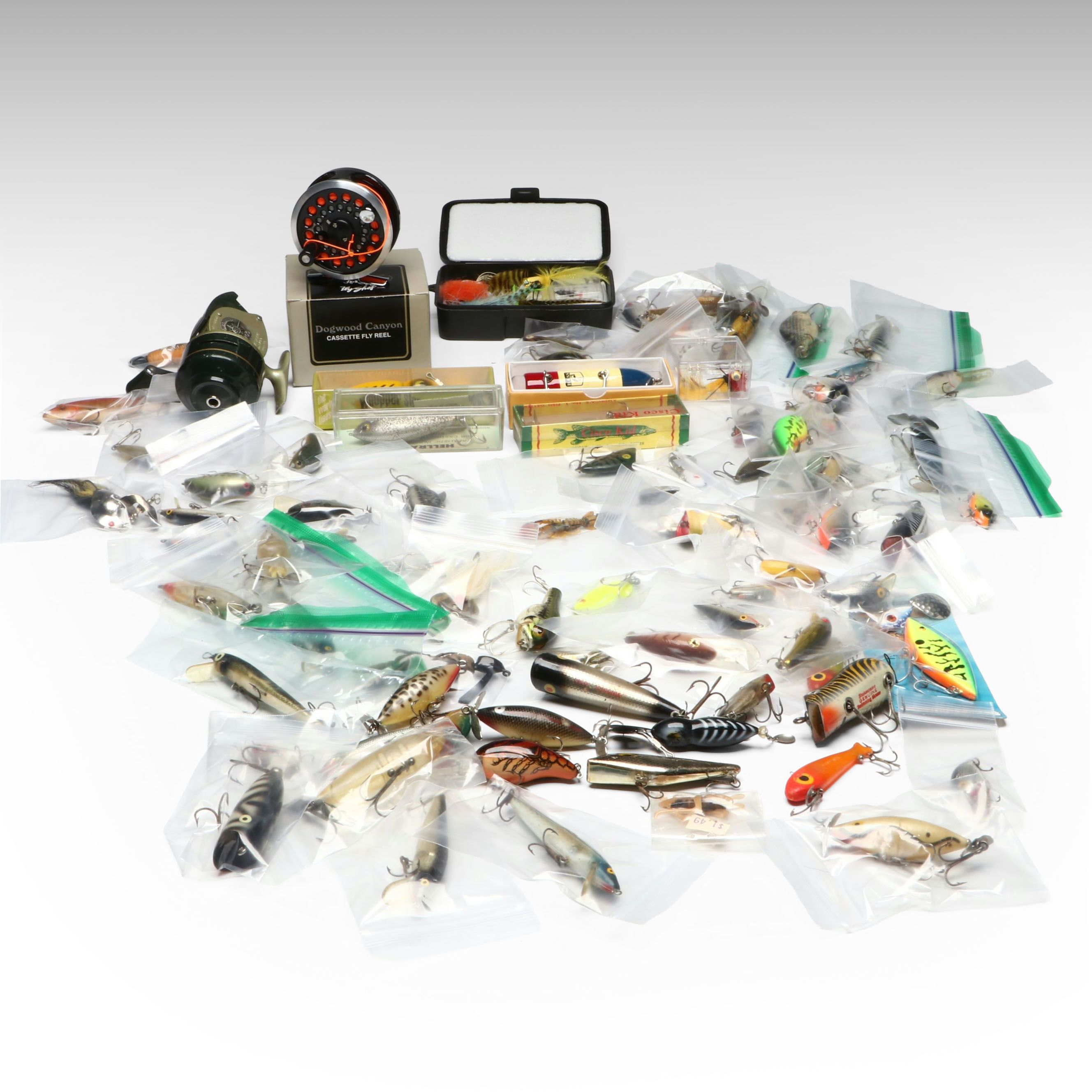 White River "Dogwood Canyon" Fly Reel with More Reels, Lures, and Hooks