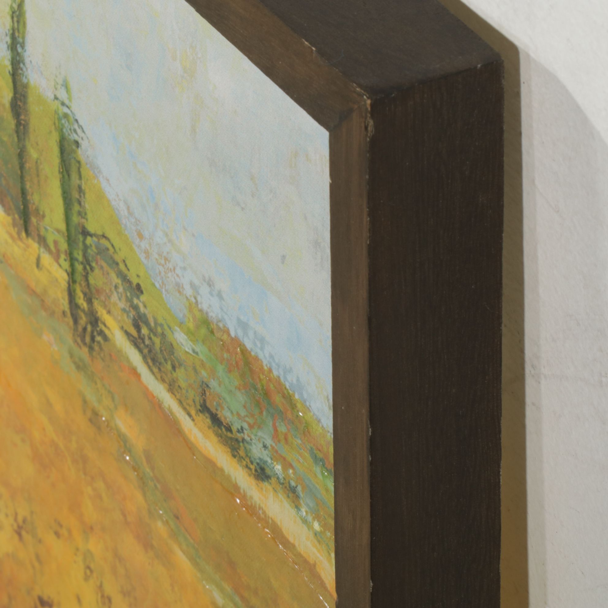 Embellished Giclée Landscape of Impressionist Flower Field Featuring Poppies