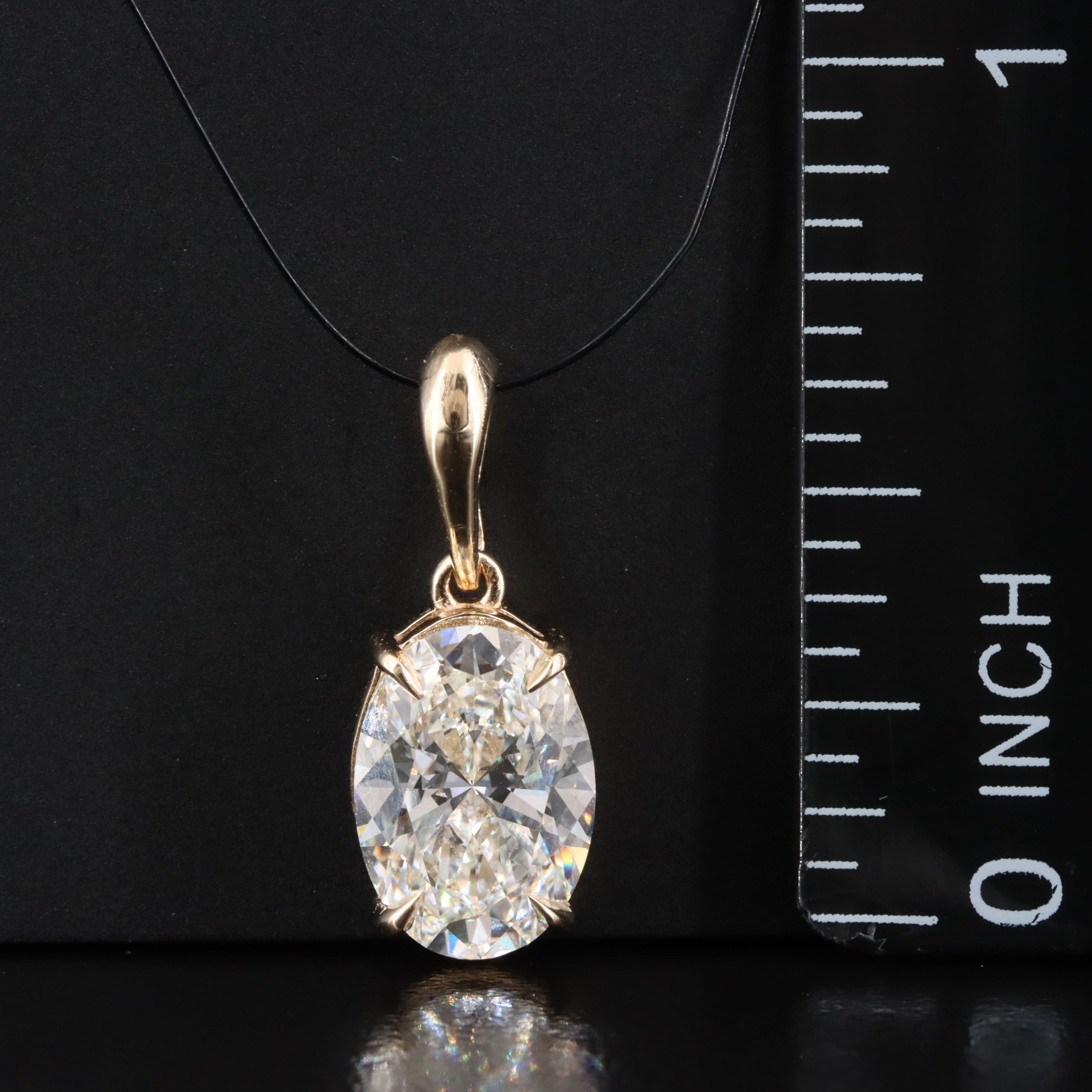 14K 2.08 CT Lab Grown Diamond Solitaire Pendant with IGI Report