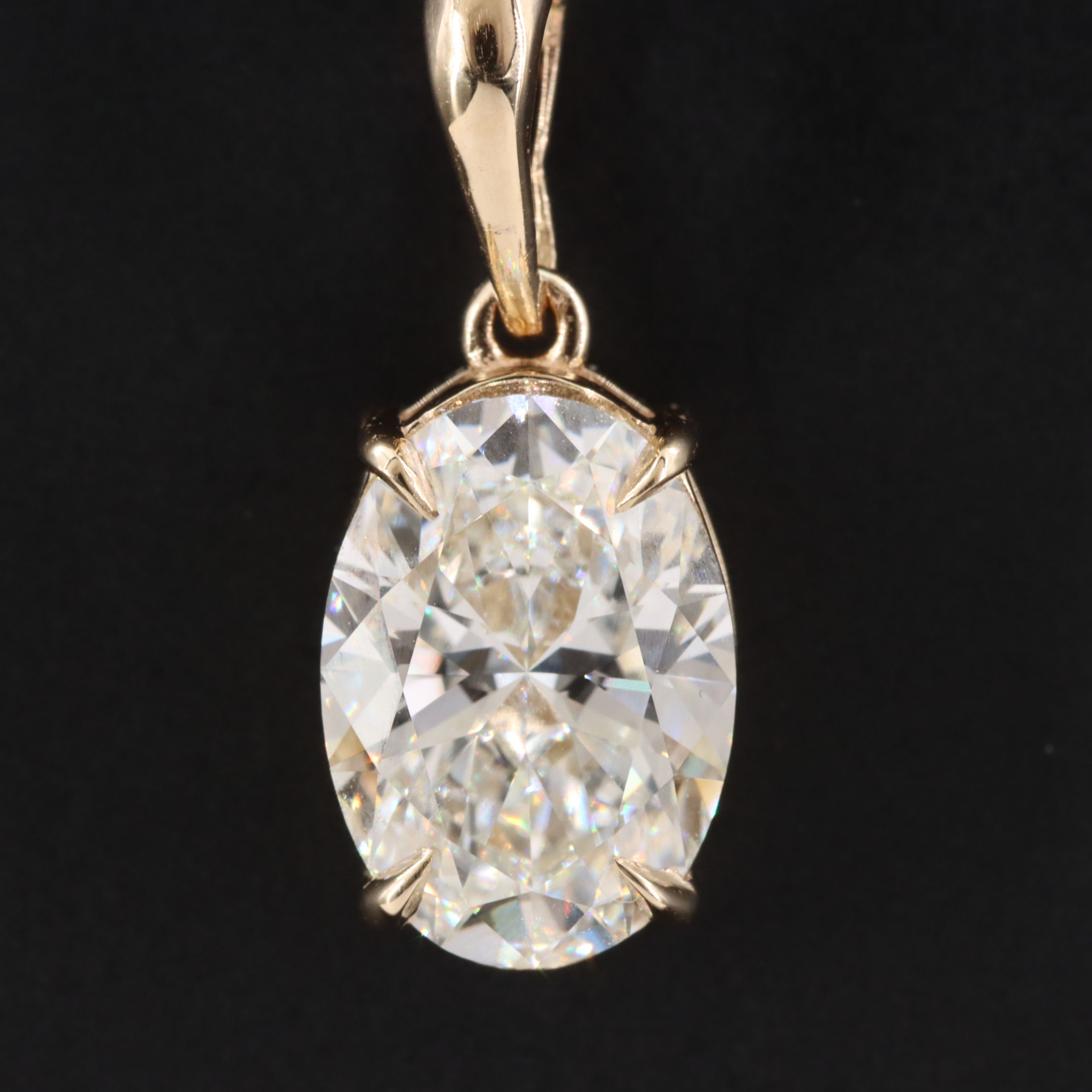 14K 2.08 CT Lab Grown Diamond Solitaire Pendant with IGI Report