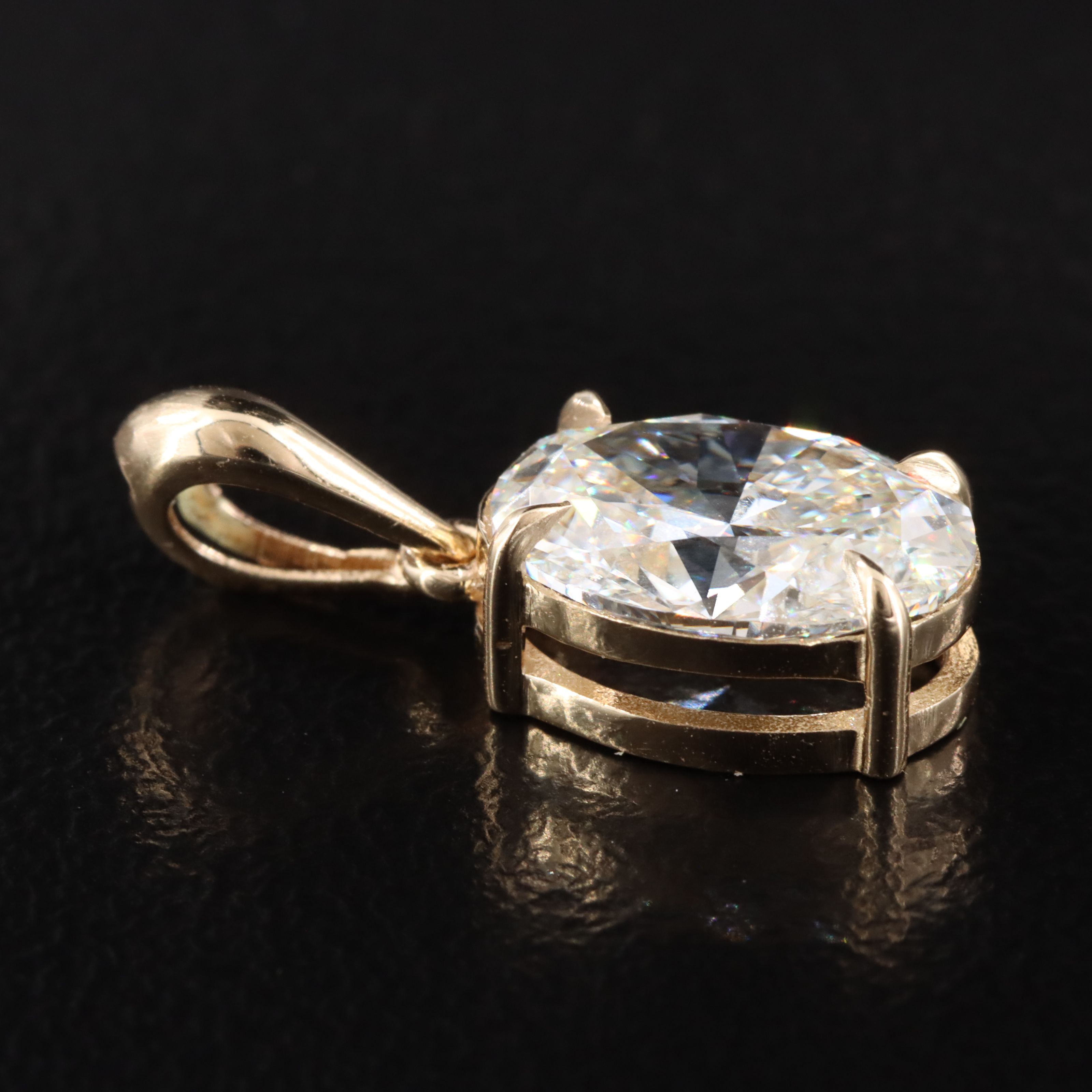 14K 2.08 CT Lab Grown Diamond Solitaire Pendant with IGI Report
