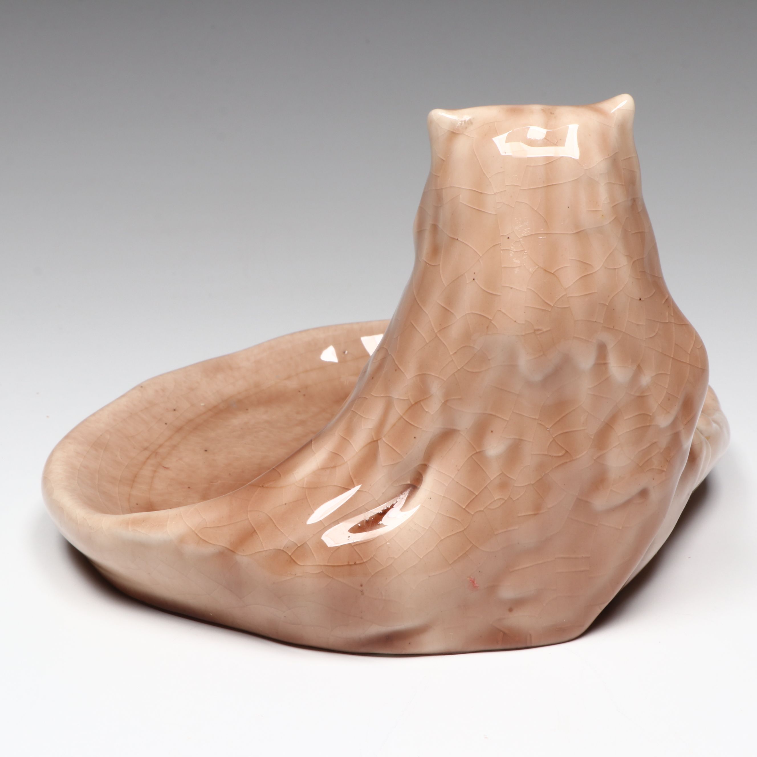 Rookwood Pottery Owl Bowl, Floral Box, and Base, 1944-1946