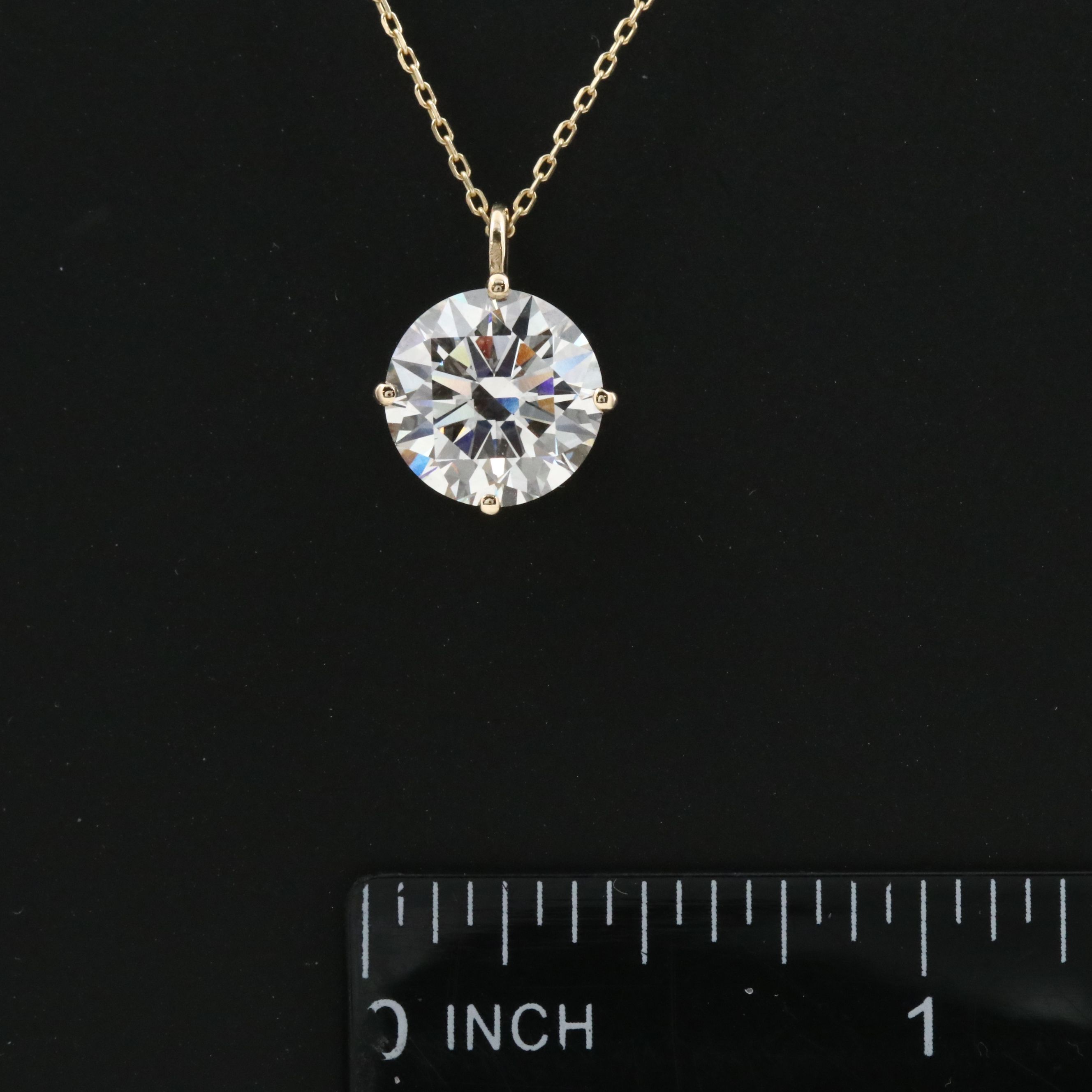 14K 3.59 CT Lab Grown Diamond Solitaire Pendant Necklace with IGI Report