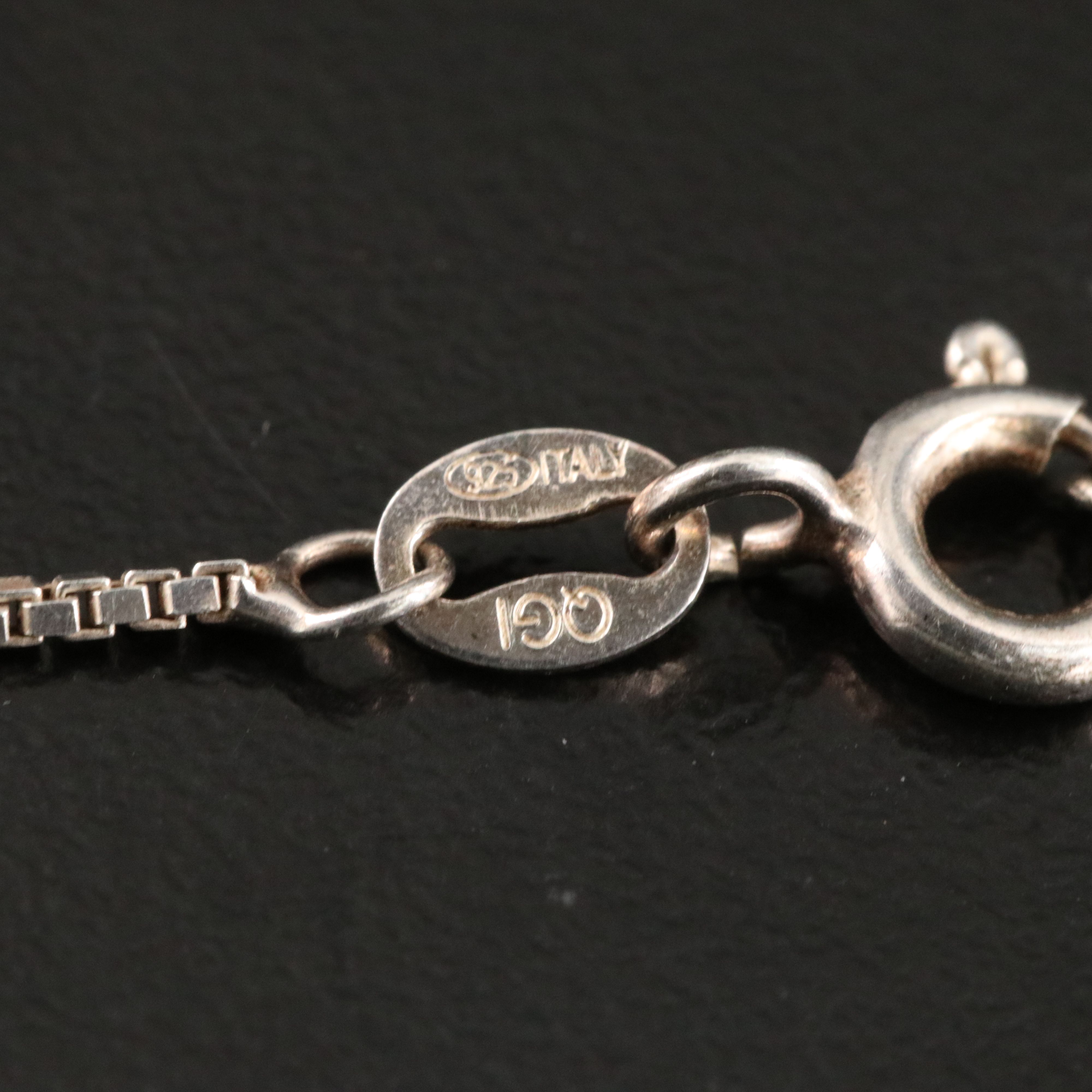 Sterling Diamond  Pendant Necklace with 10K Rose Gold Accent