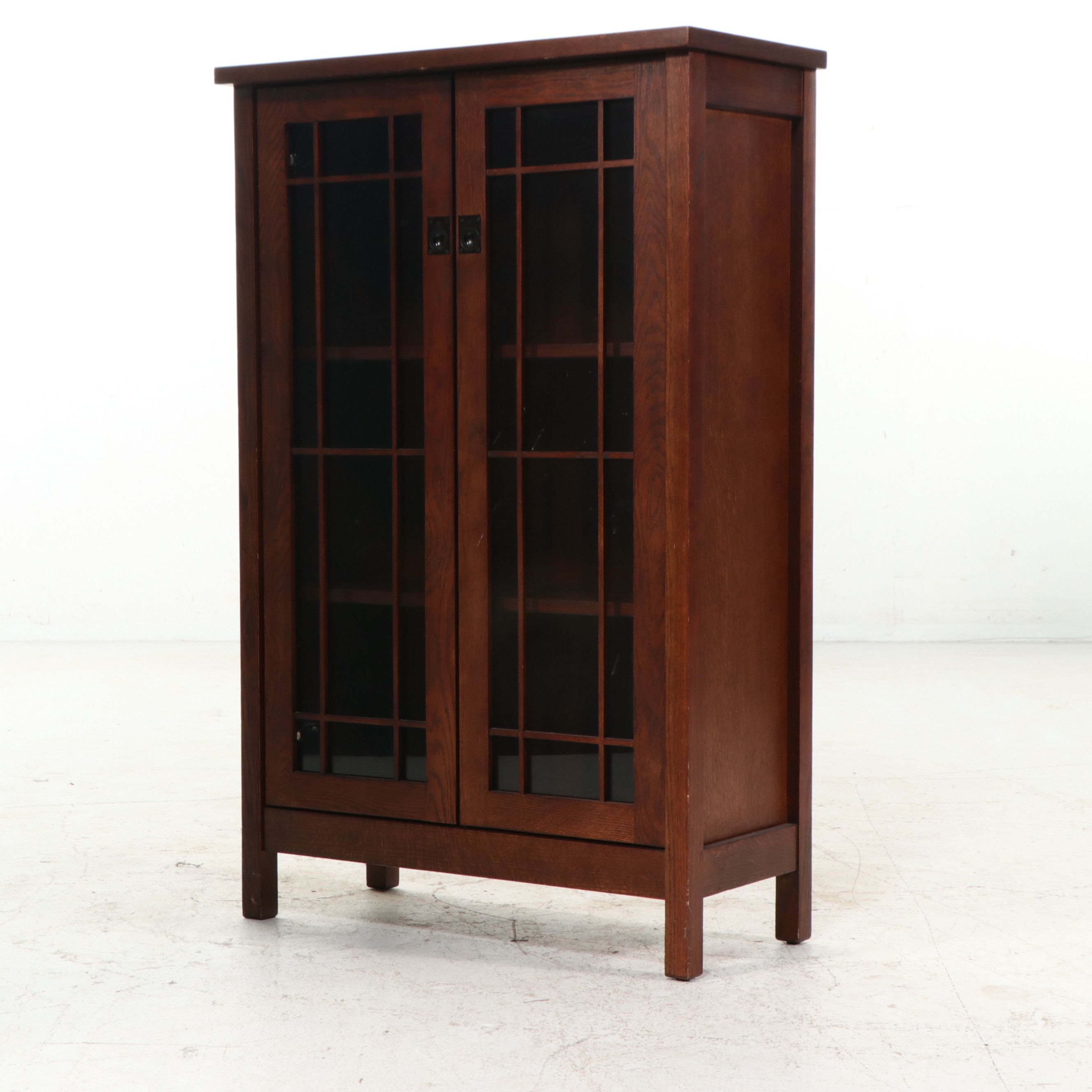 Crate & Barrel "Morris" Oak Glass-Door Bookcase, 2011