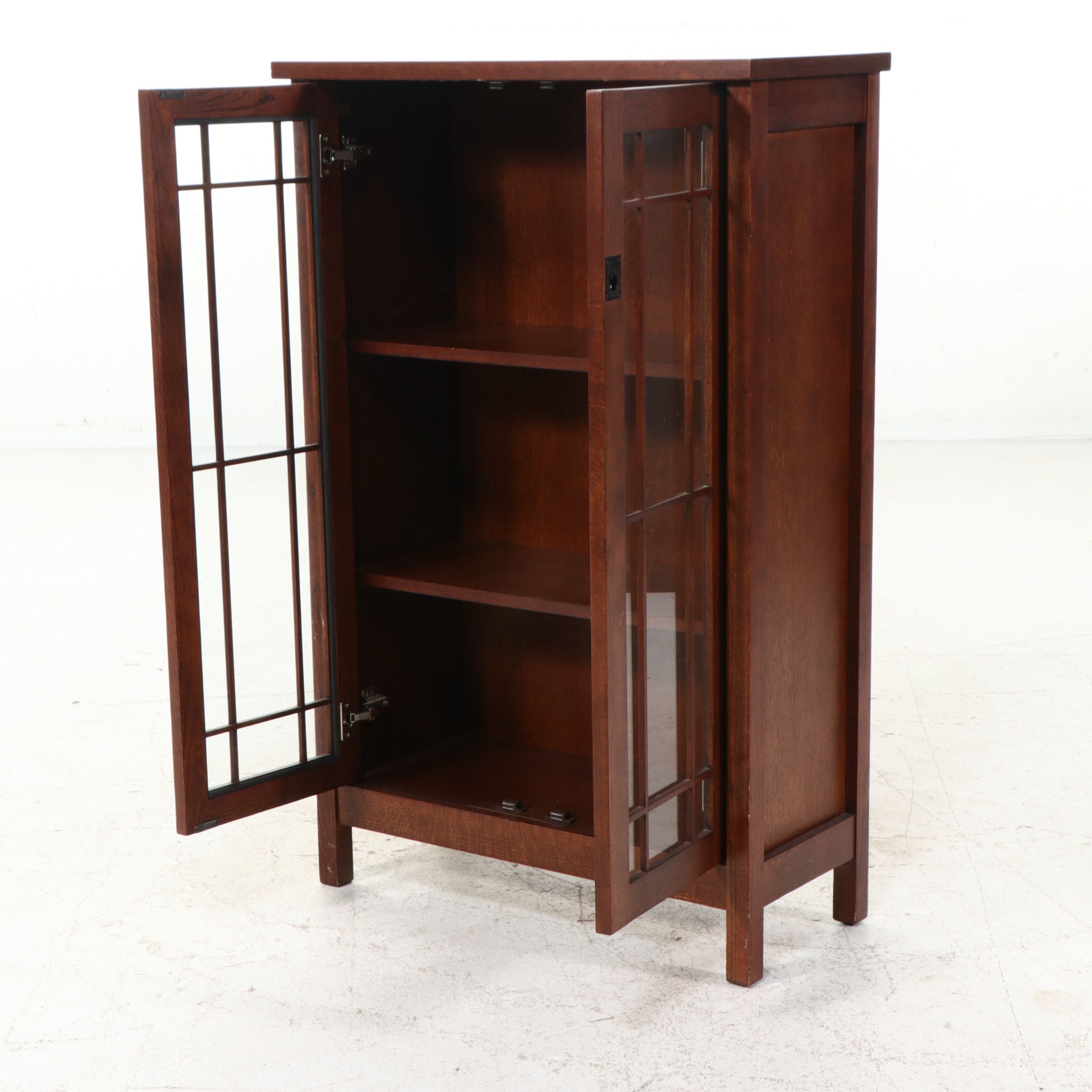 Crate & Barrel "Morris" Oak Glass-Door Bookcase, 2011
