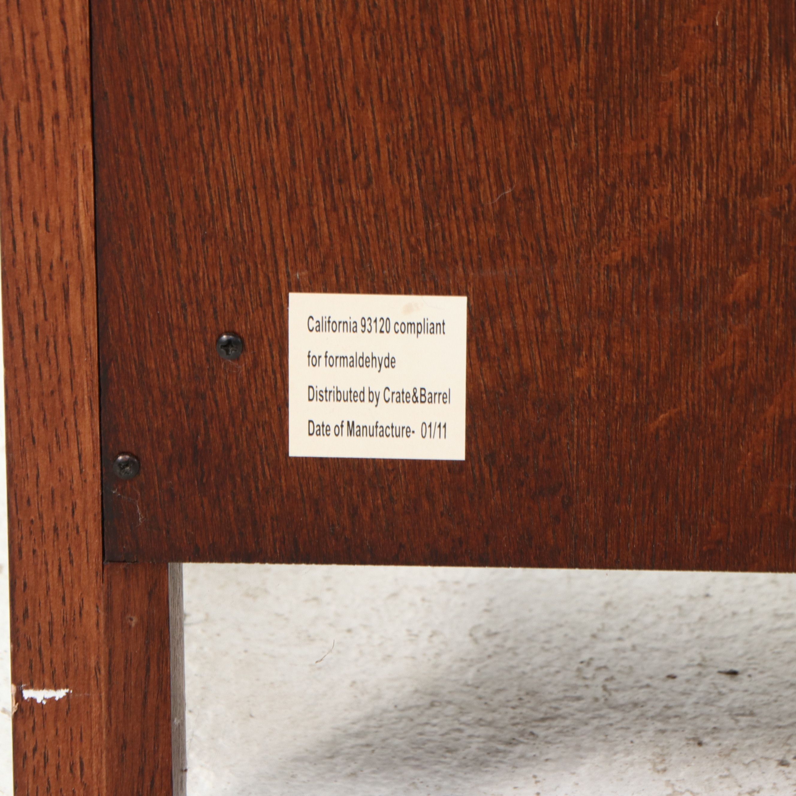 Crate & Barrel "Morris" Oak Glass-Door Bookcase, 2011