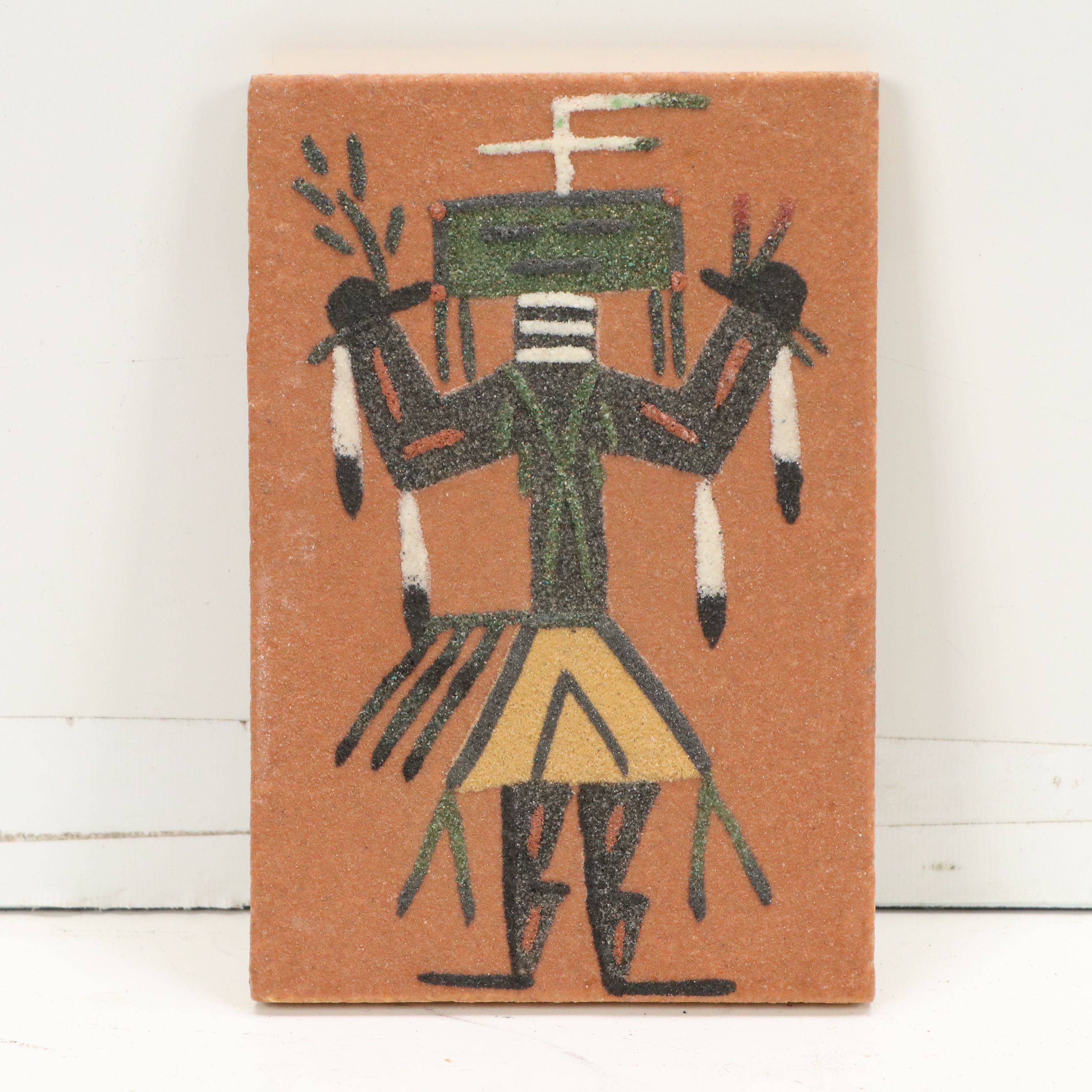 Navajo Sandpaintings "Holy Man," "Yei-bei-chai" and "The Sun," 1974-76