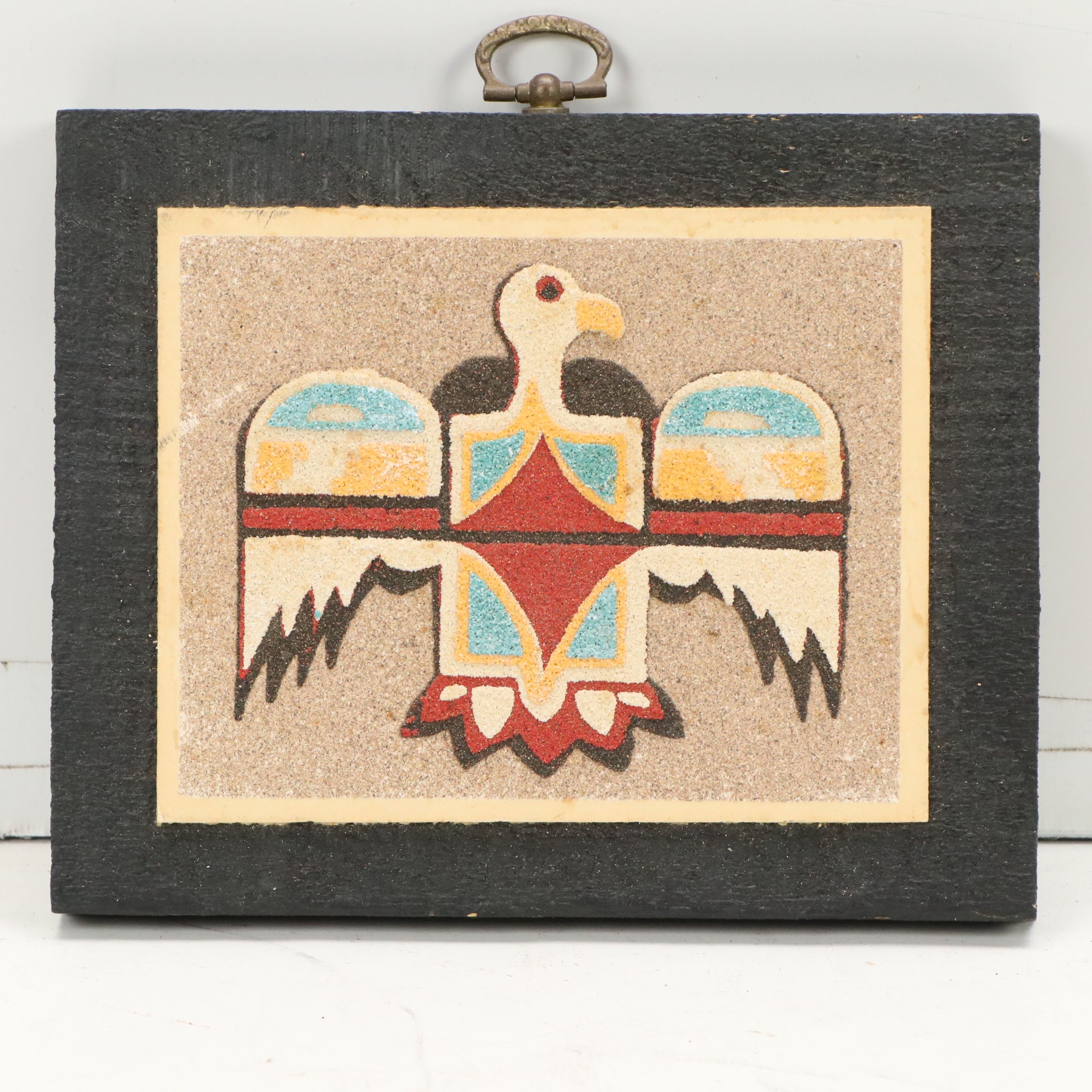 Navajo Sandpaintings "Holy Man," "Yei-bei-chai" and "The Sun," 1974-76