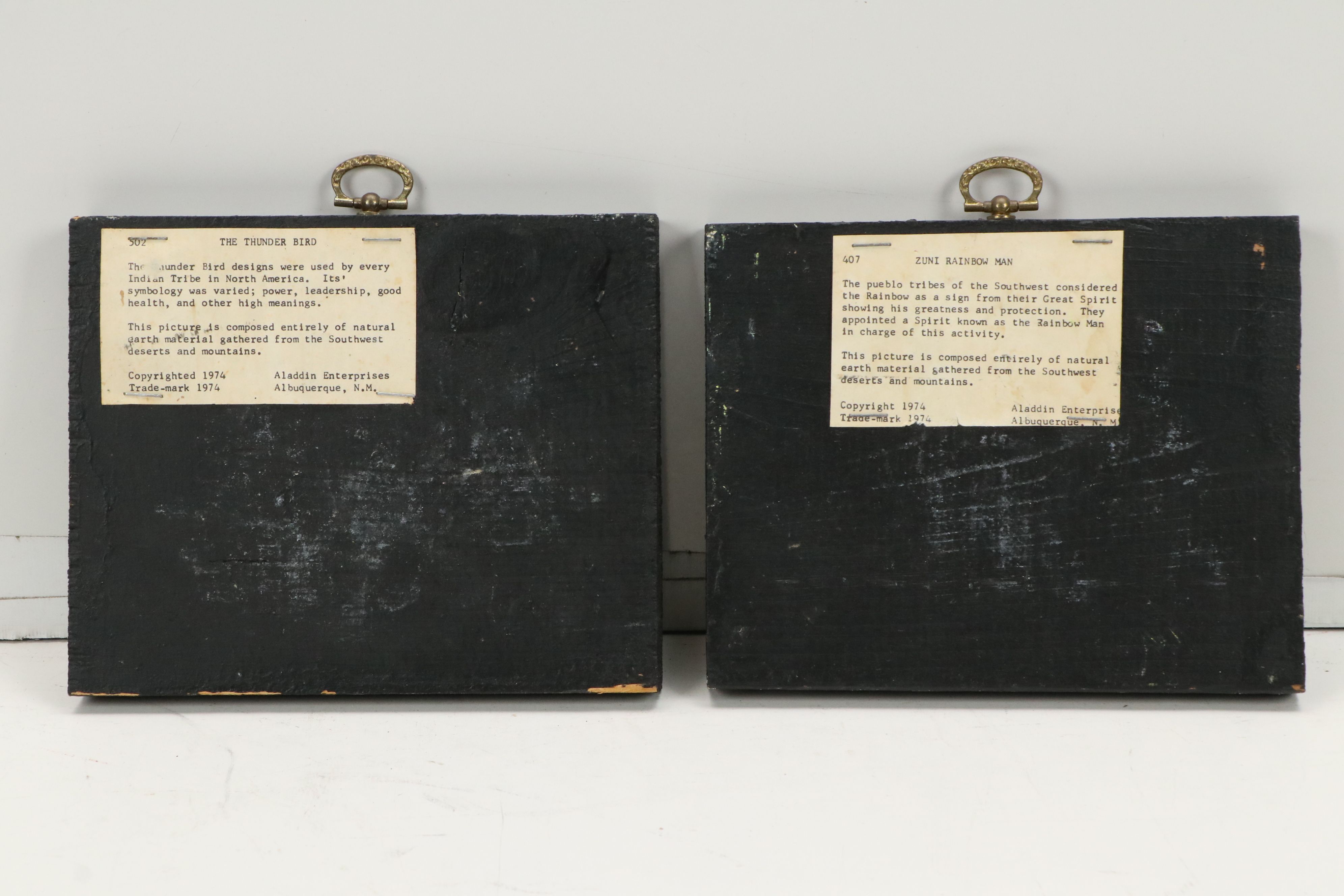 Navajo Sandpaintings "Holy Man," "Yei-bei-chai" and "The Sun," 1974-76