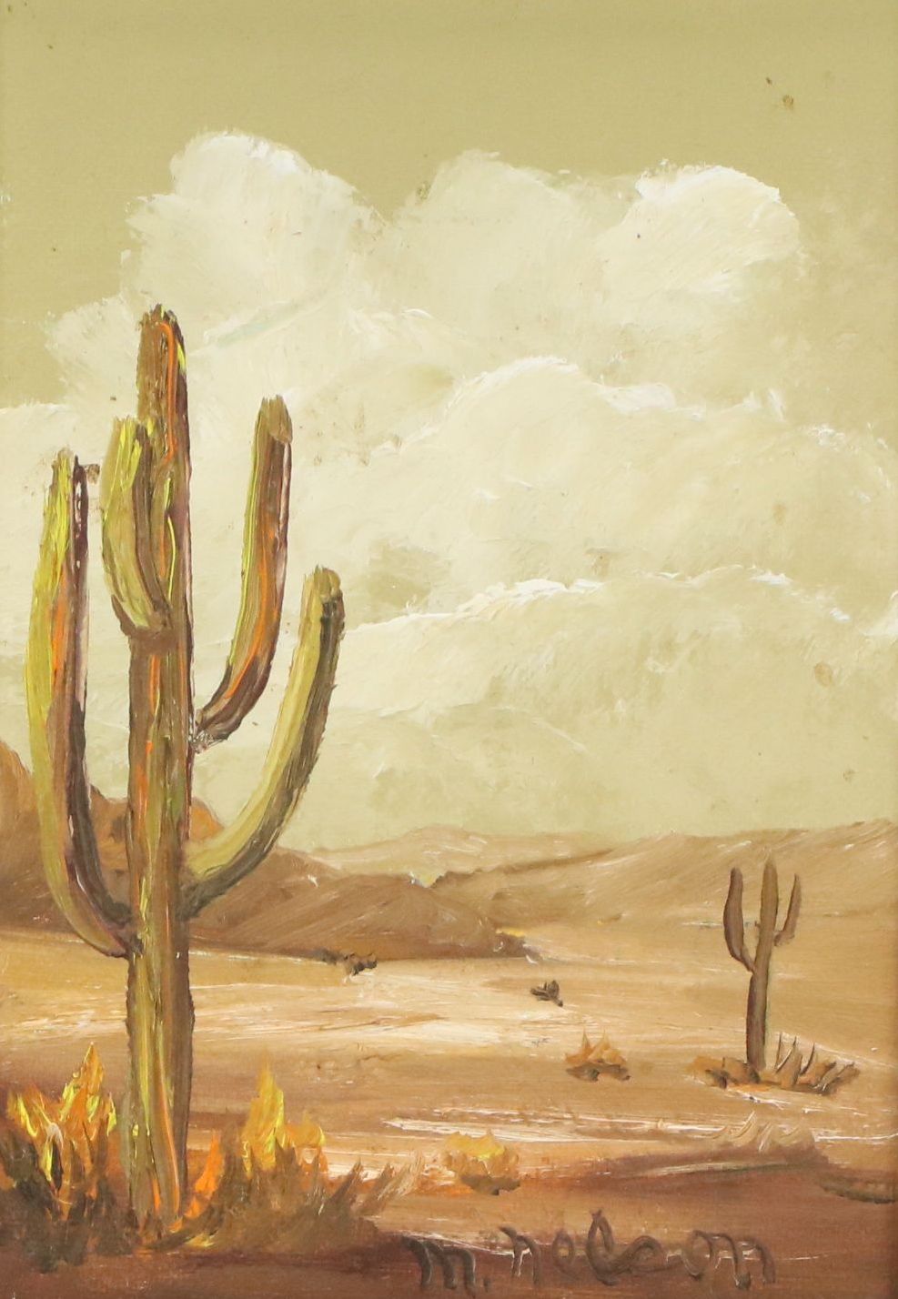Mabel Nelson Oil Painting of Desert Landscape, Late 20th Century